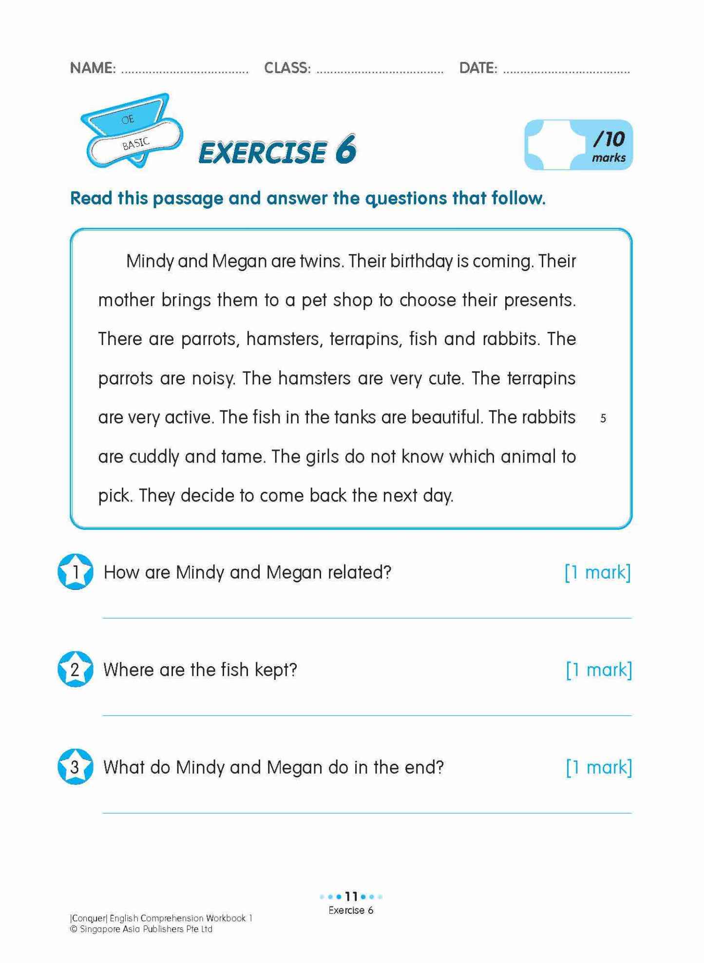 Conquer English Comprehension Workbook 1