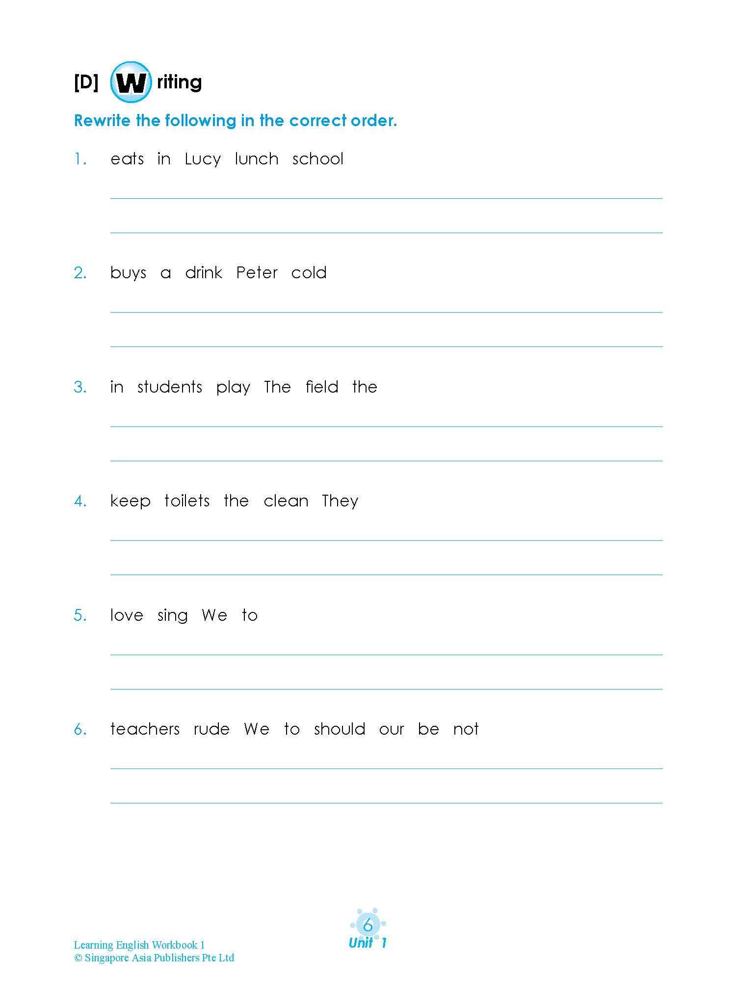 LEARNING ENGLISH Workbook 1