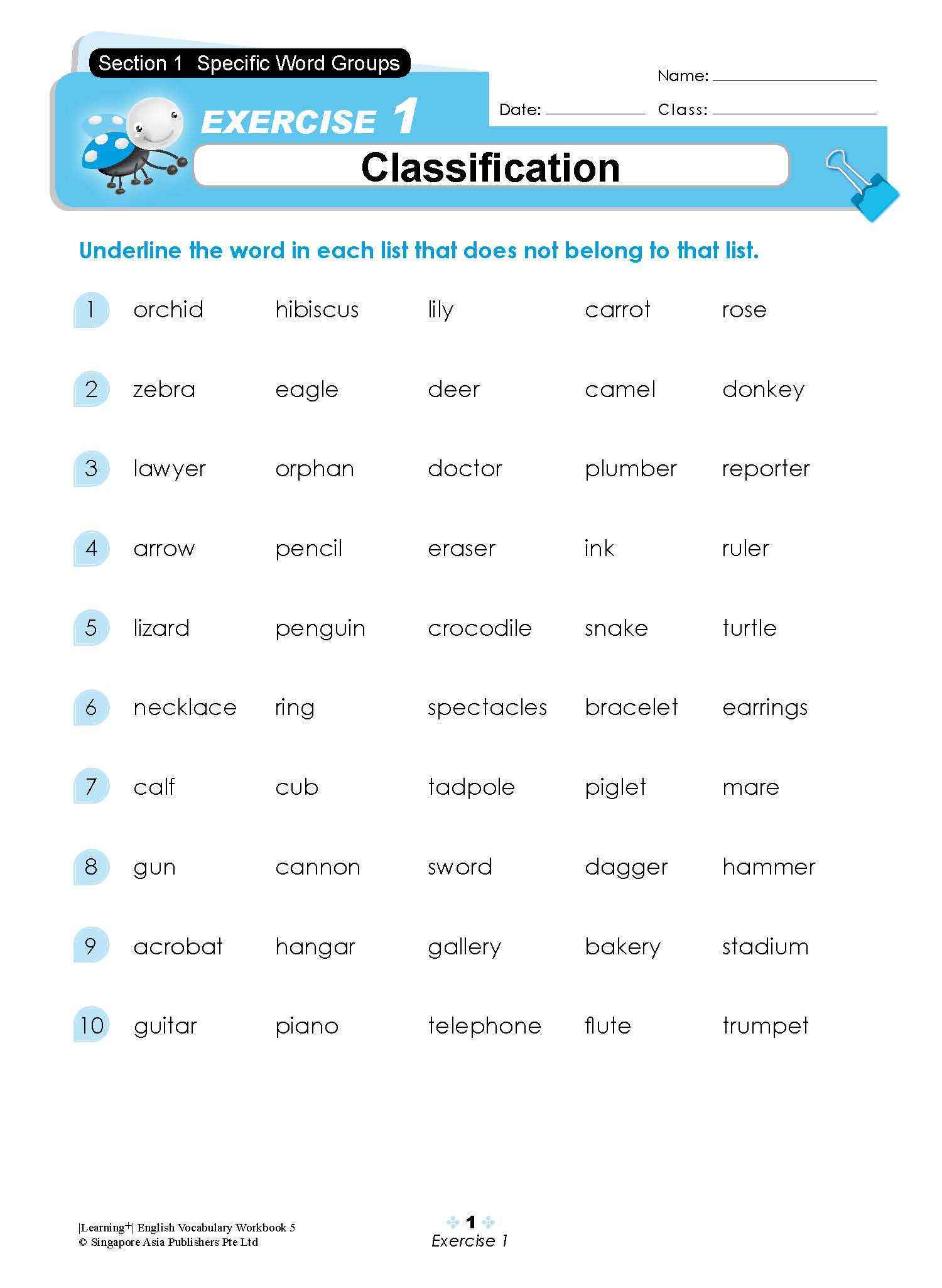 LEARNING+ ENGLISH VOCABULARY Workbook 5