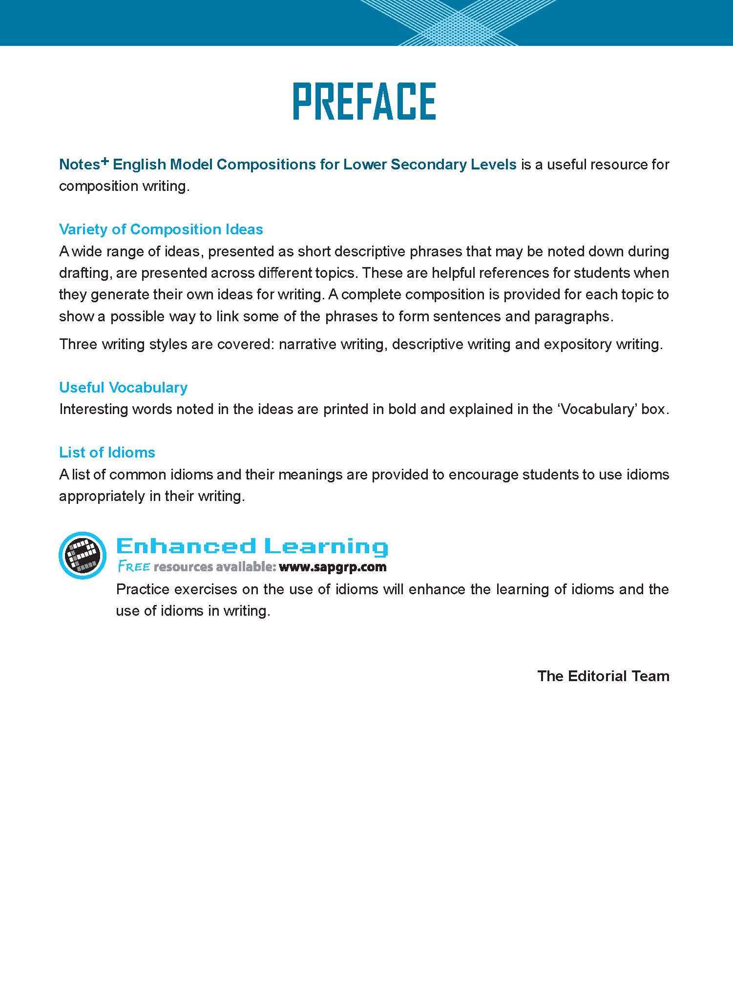 NOTES+ English Model Compositions FOR LOWER SECONDARY LEVELS