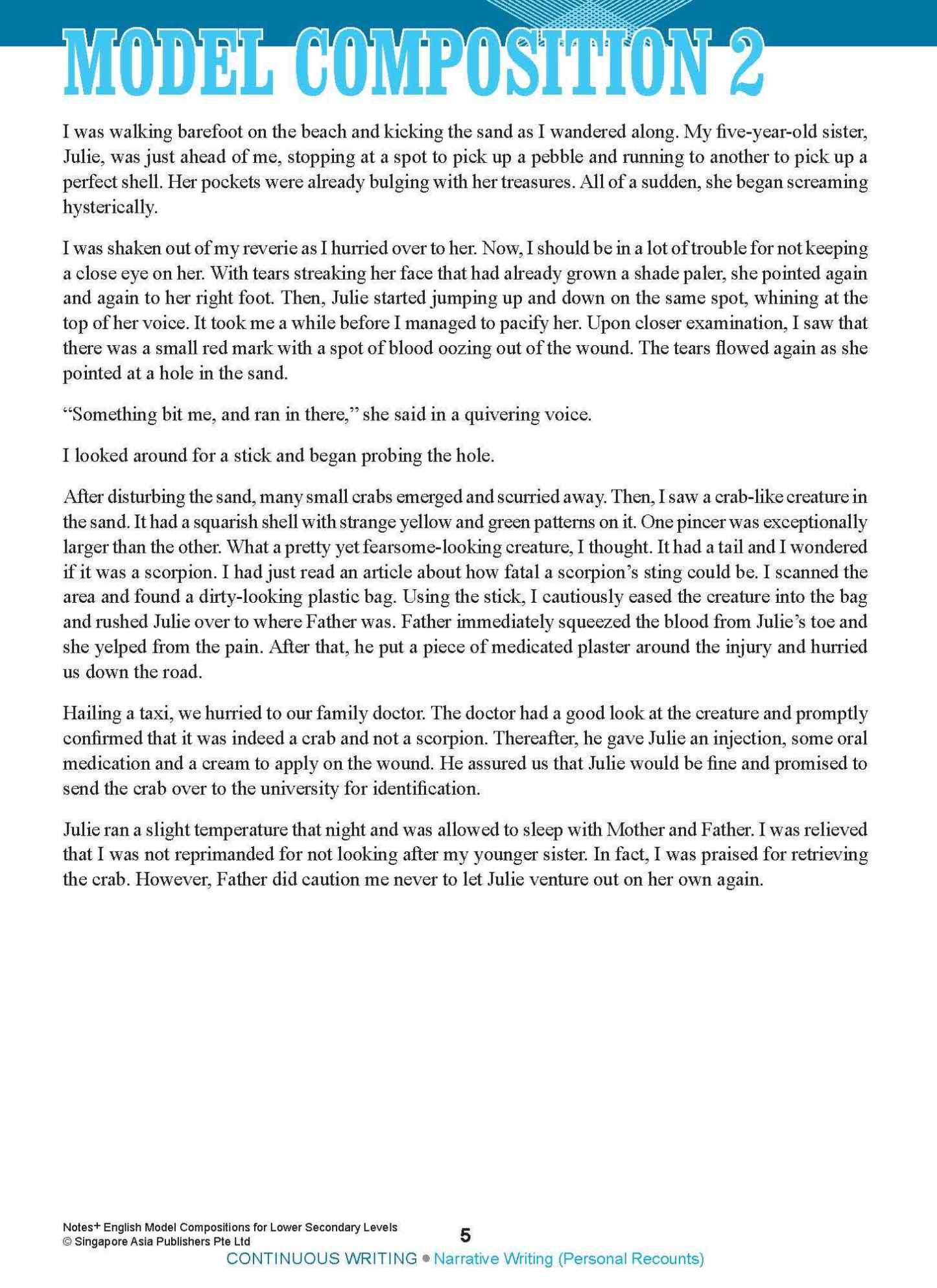 NOTES+ English Model Compositions FOR LOWER SECONDARY LEVELS