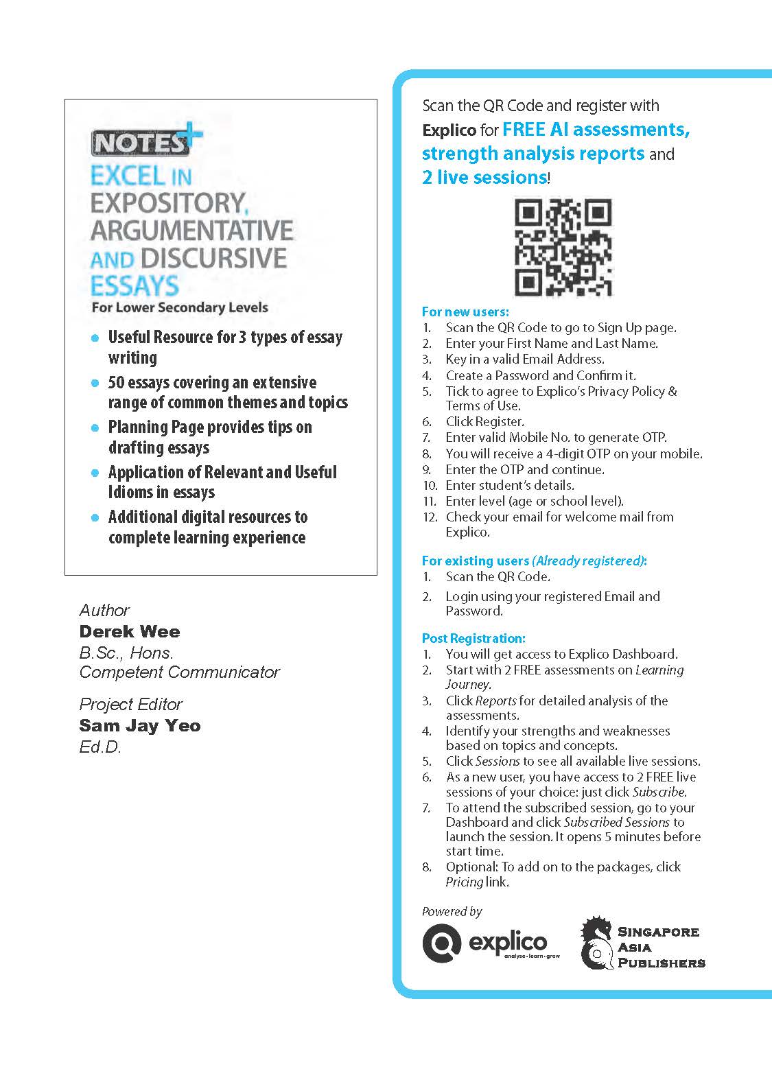 NOTES+ EXCEL IN EXPOSITORY, ARGUMENTATIVE AND DISCURSIVE ESSAYS For Lower Secondary Levels