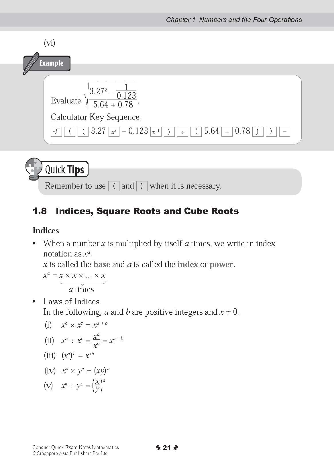 Conquer QUICK EXAM NOTES MATHEMATICS