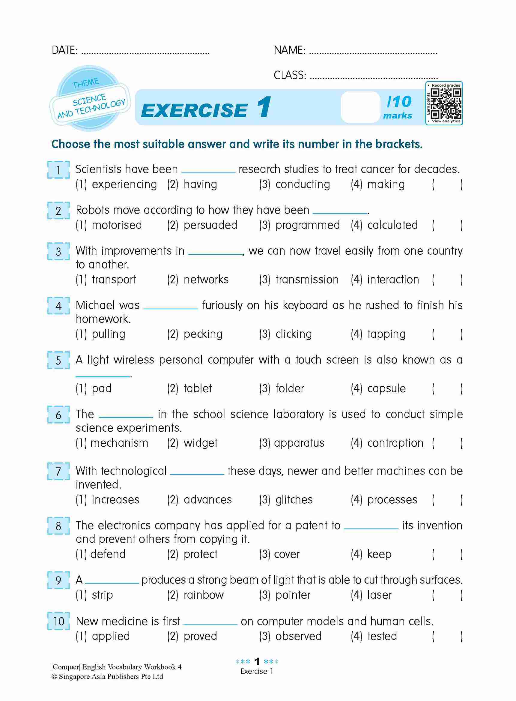 Conquer English Vocabulary Workbook 4