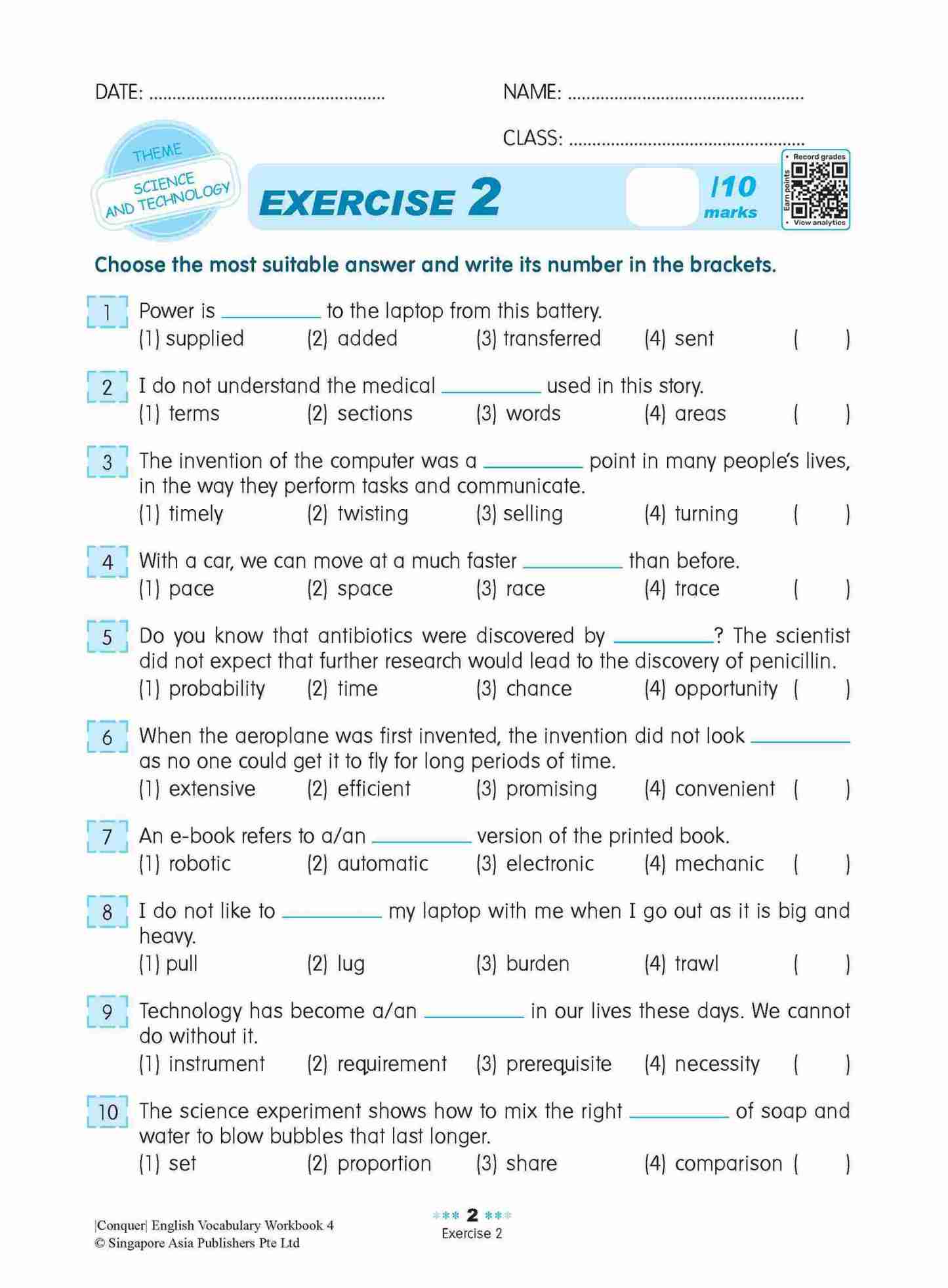 Conquer English Vocabulary Workbook 4