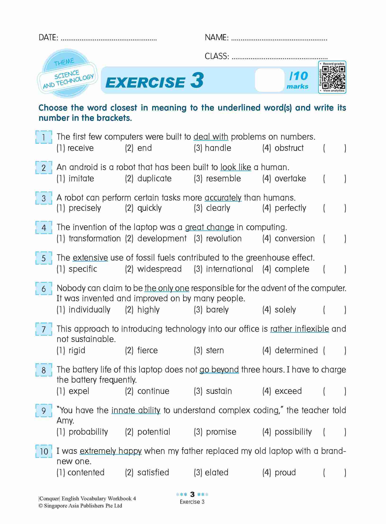 Conquer English Vocabulary Workbook 4