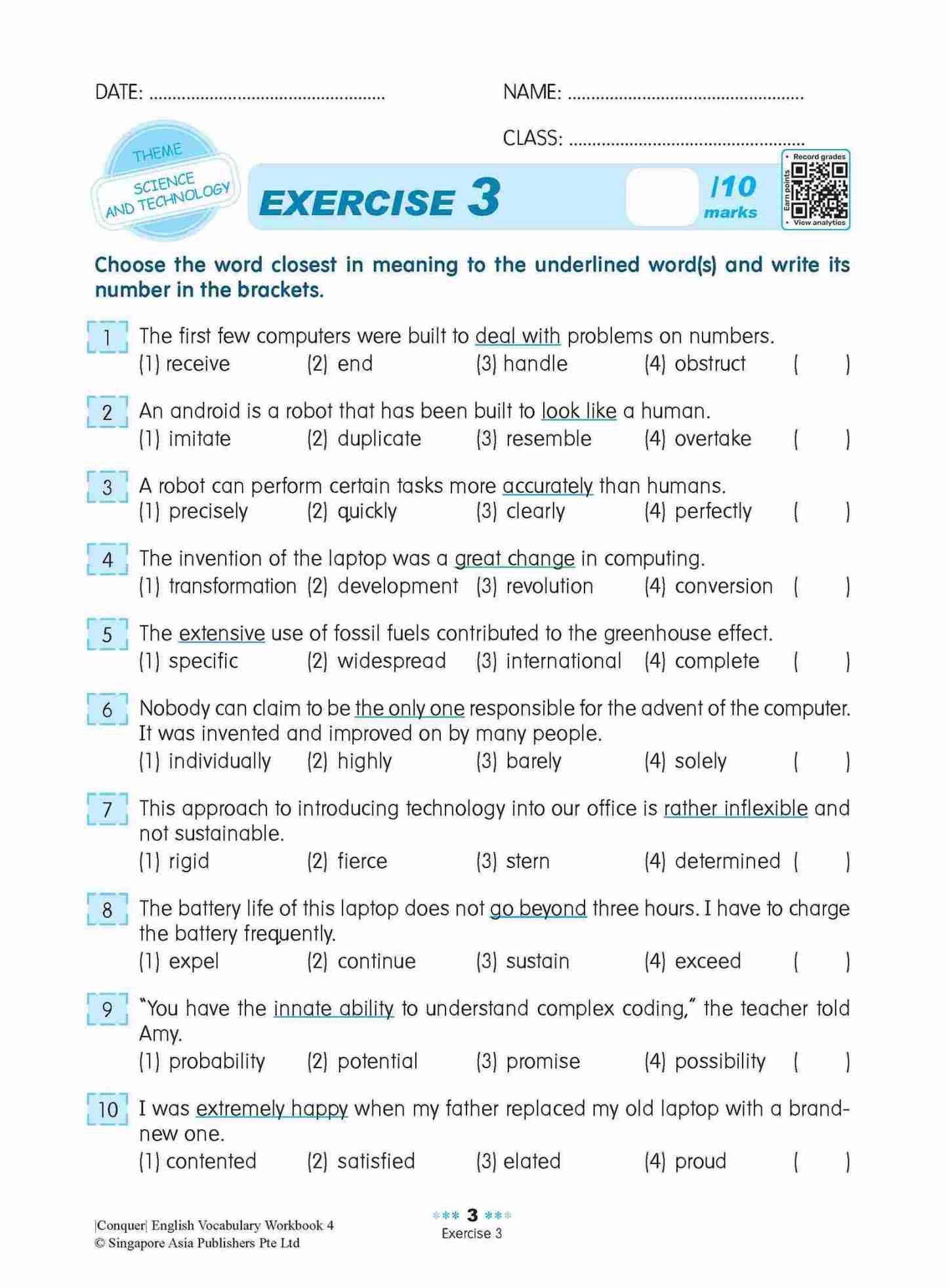 Conquer English Vocabulary Workbook 4