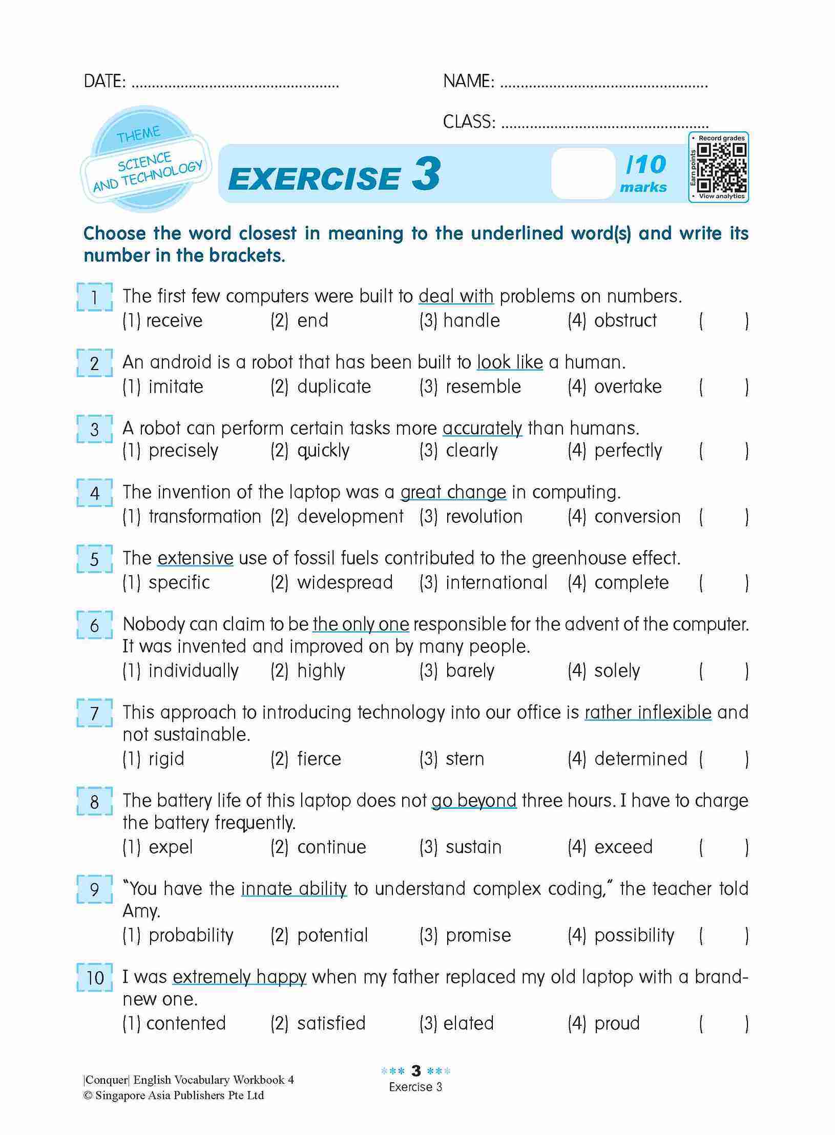 Conquer English Vocabulary Workbook 4