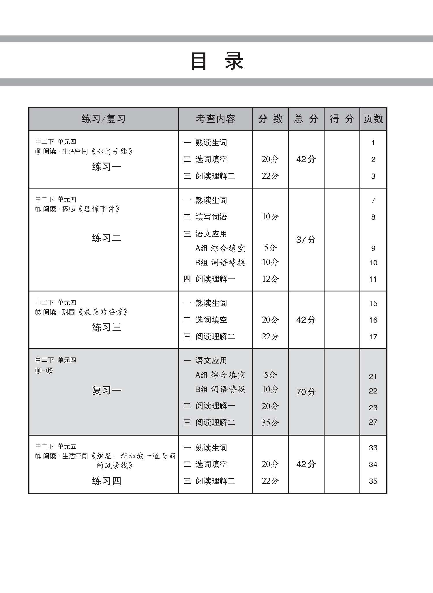 中学二年级 G3华文 每课必练 (二下) / Topical Lesson Practice For Secondary 2B [G3 Chinese]