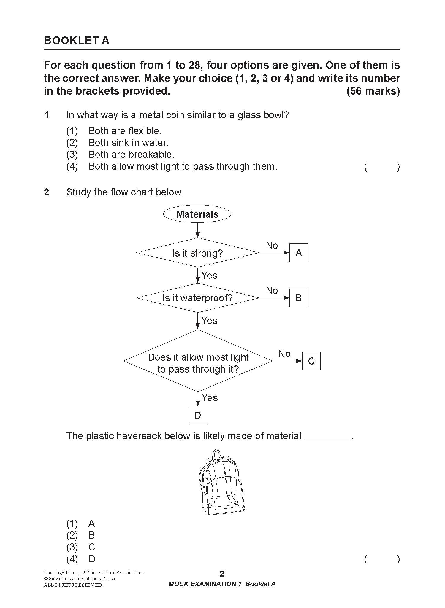 LEARNING+ Primary 3 Science Mock Examinations