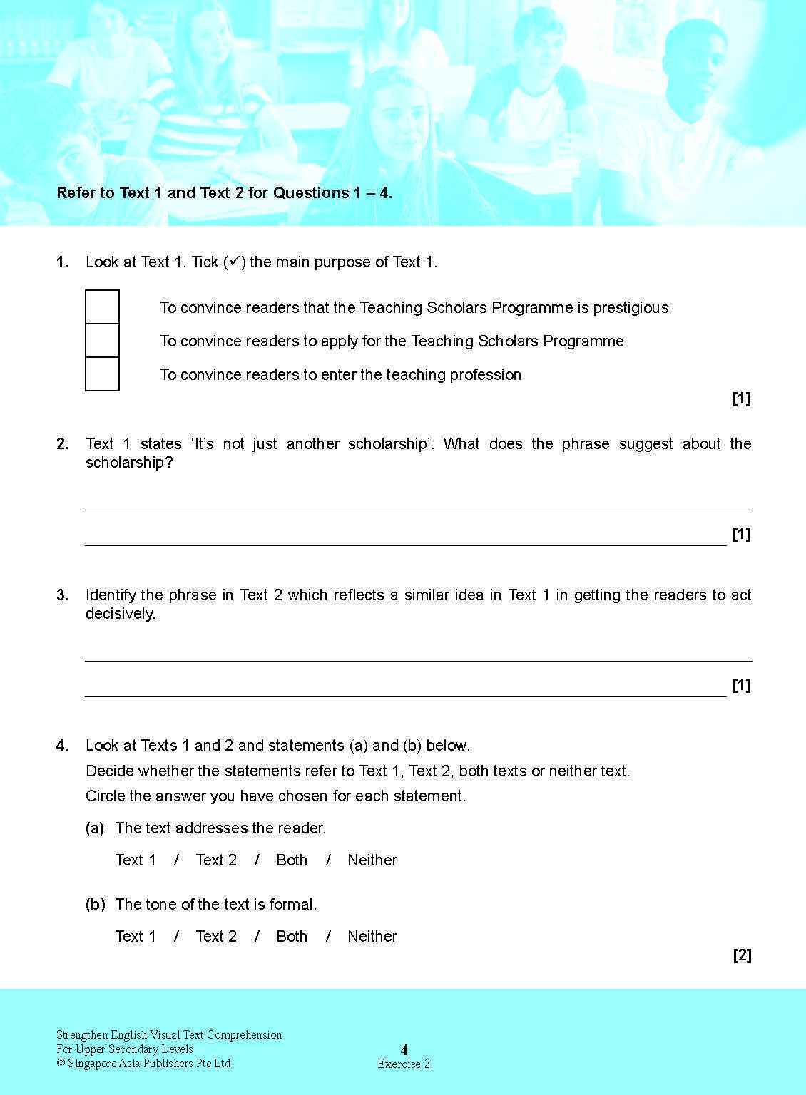 Strengthen English Visual Text COMPREHENSION FOR UPPER SECONDARY LEVELS