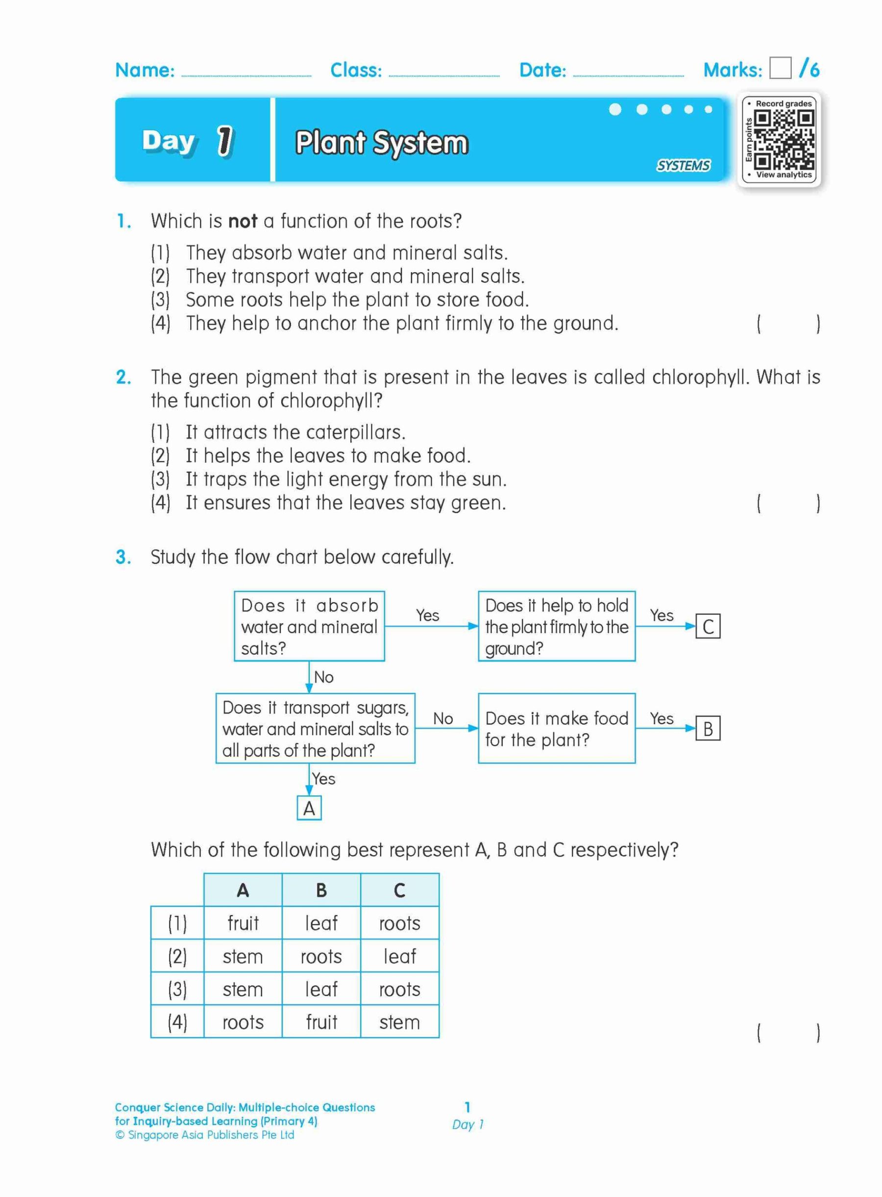 Conquer Science Daily Multiple-choice Questions for Inquiry-based Learning Primary 4