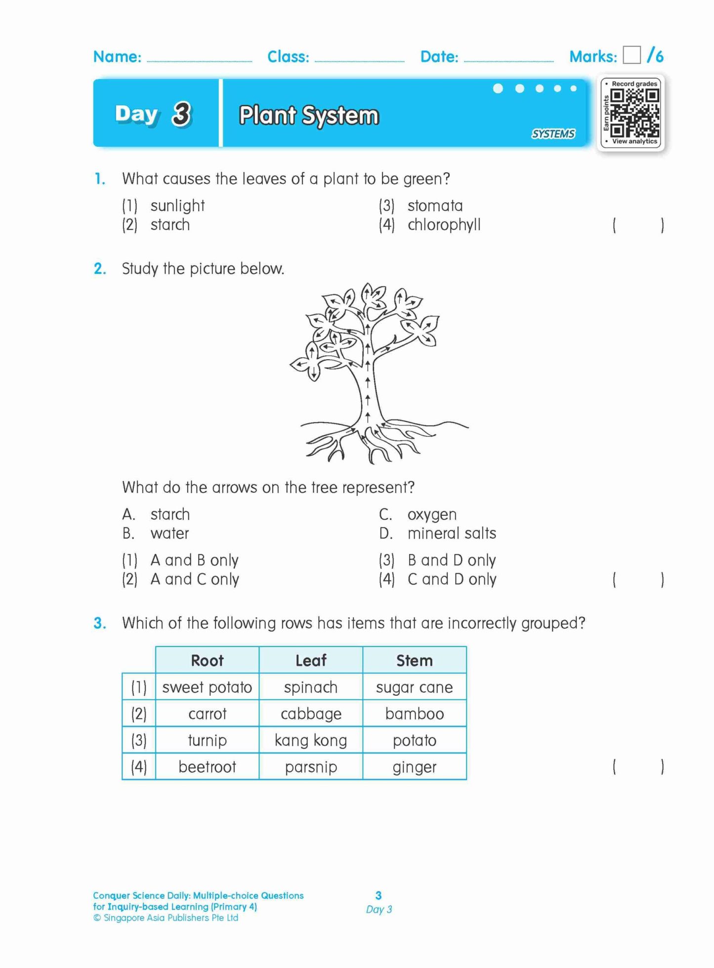 Conquer Science Daily Multiple-choice Questions for Inquiry-based Learning Primary 4
