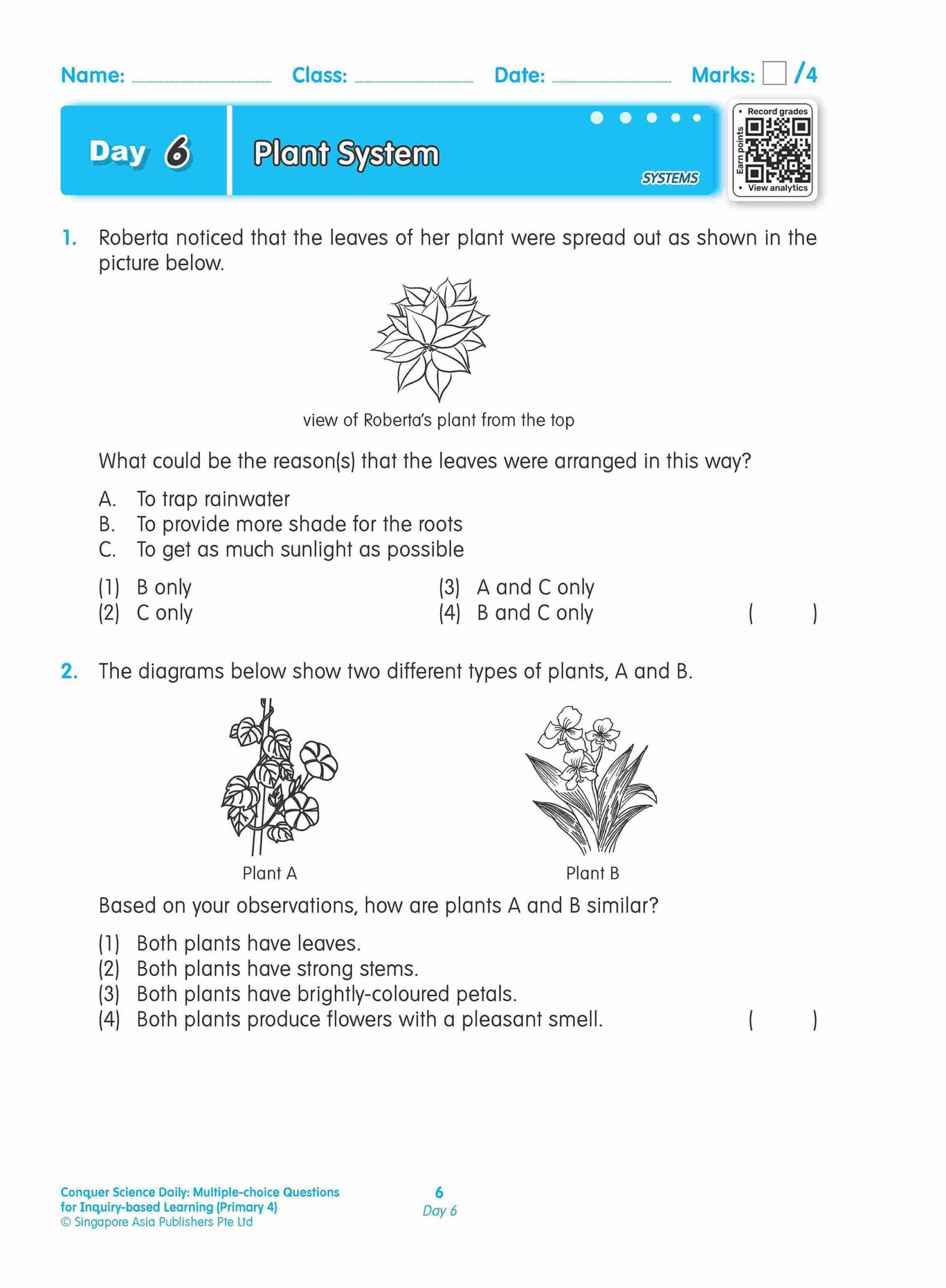 Conquer Science Daily Multiple-choice Questions for Inquiry-based Learning Primary 4