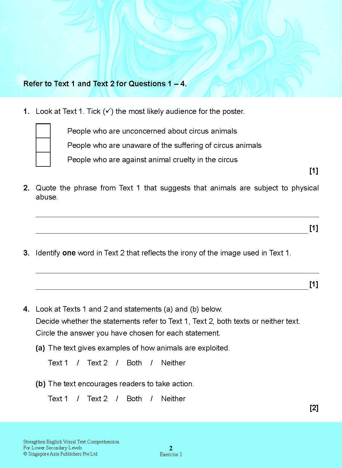 Strengthen English Visual Text COMPREHENSION FOR LOWER SECONDARY LEVELS