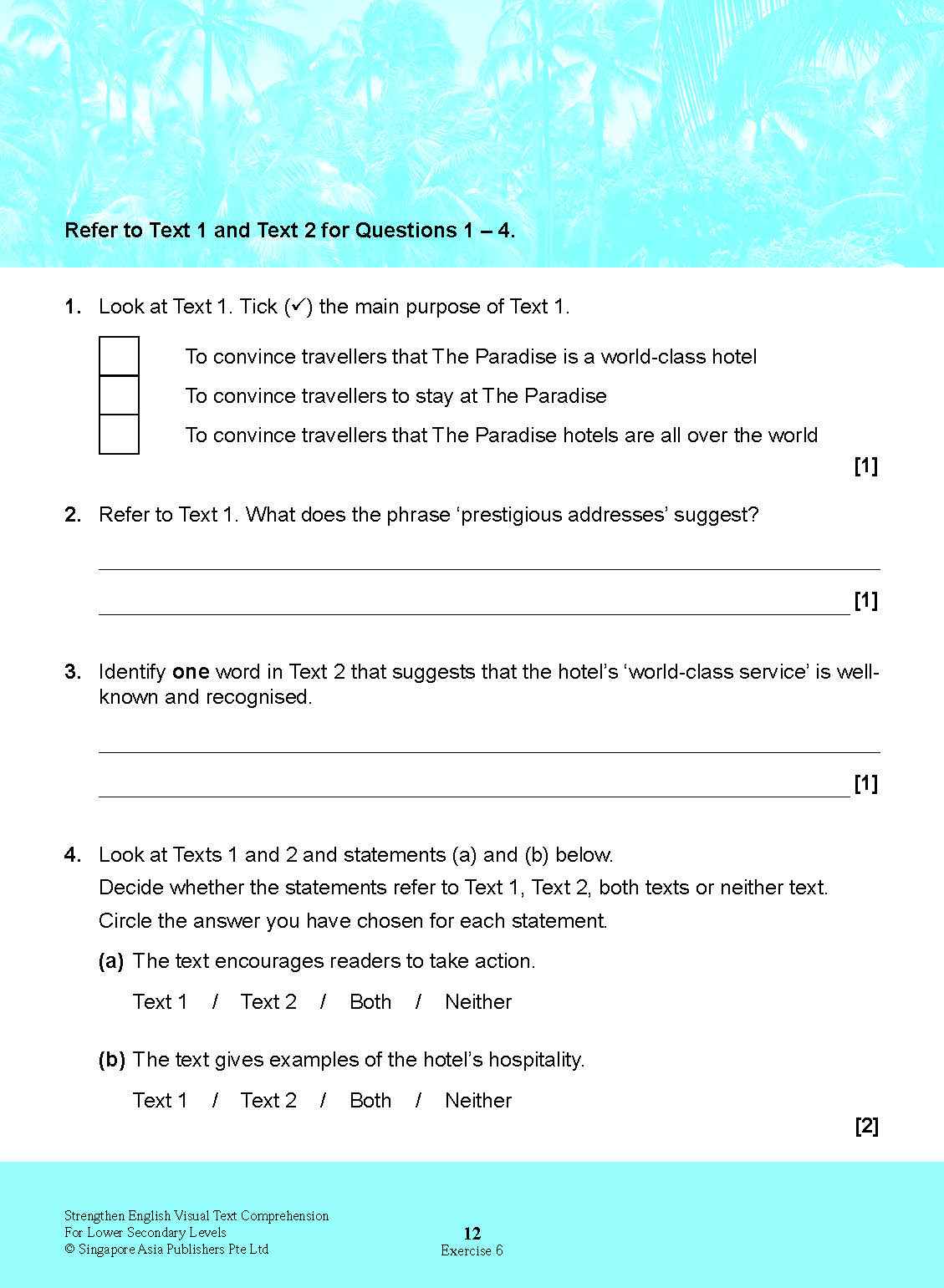 Strengthen English Visual Text COMPREHENSION FOR LOWER SECONDARY LEVELS