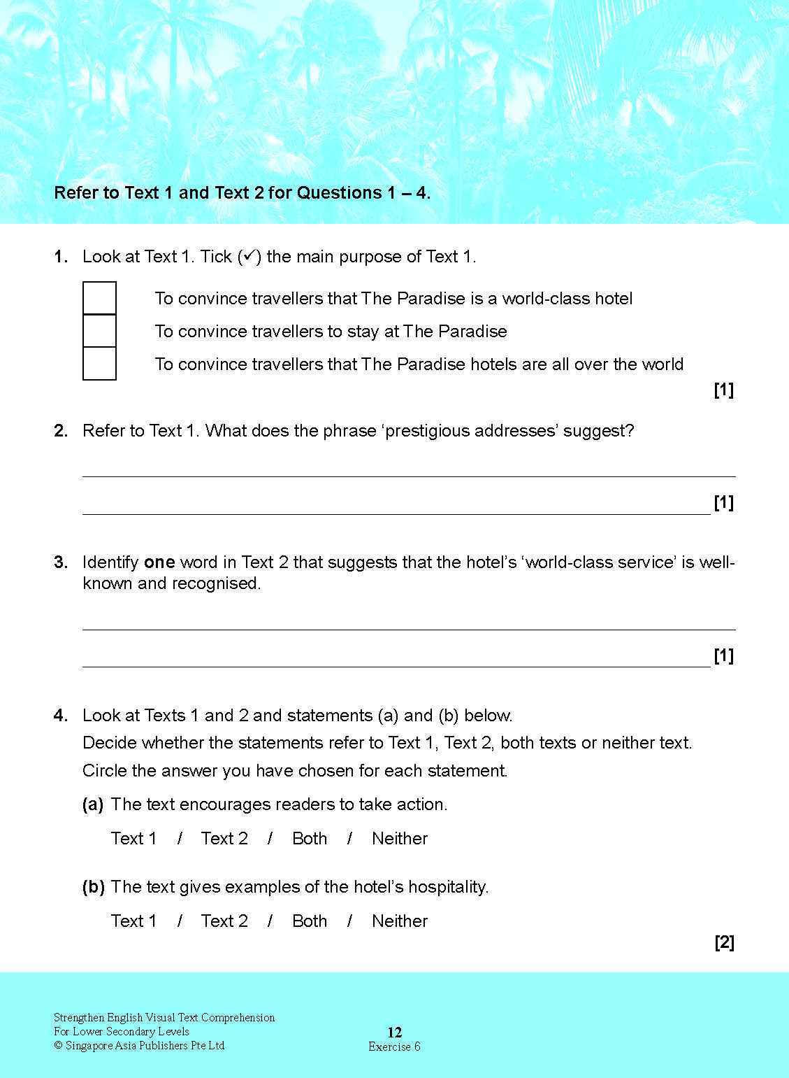 Strengthen English Visual Text COMPREHENSION FOR LOWER SECONDARY LEVELS