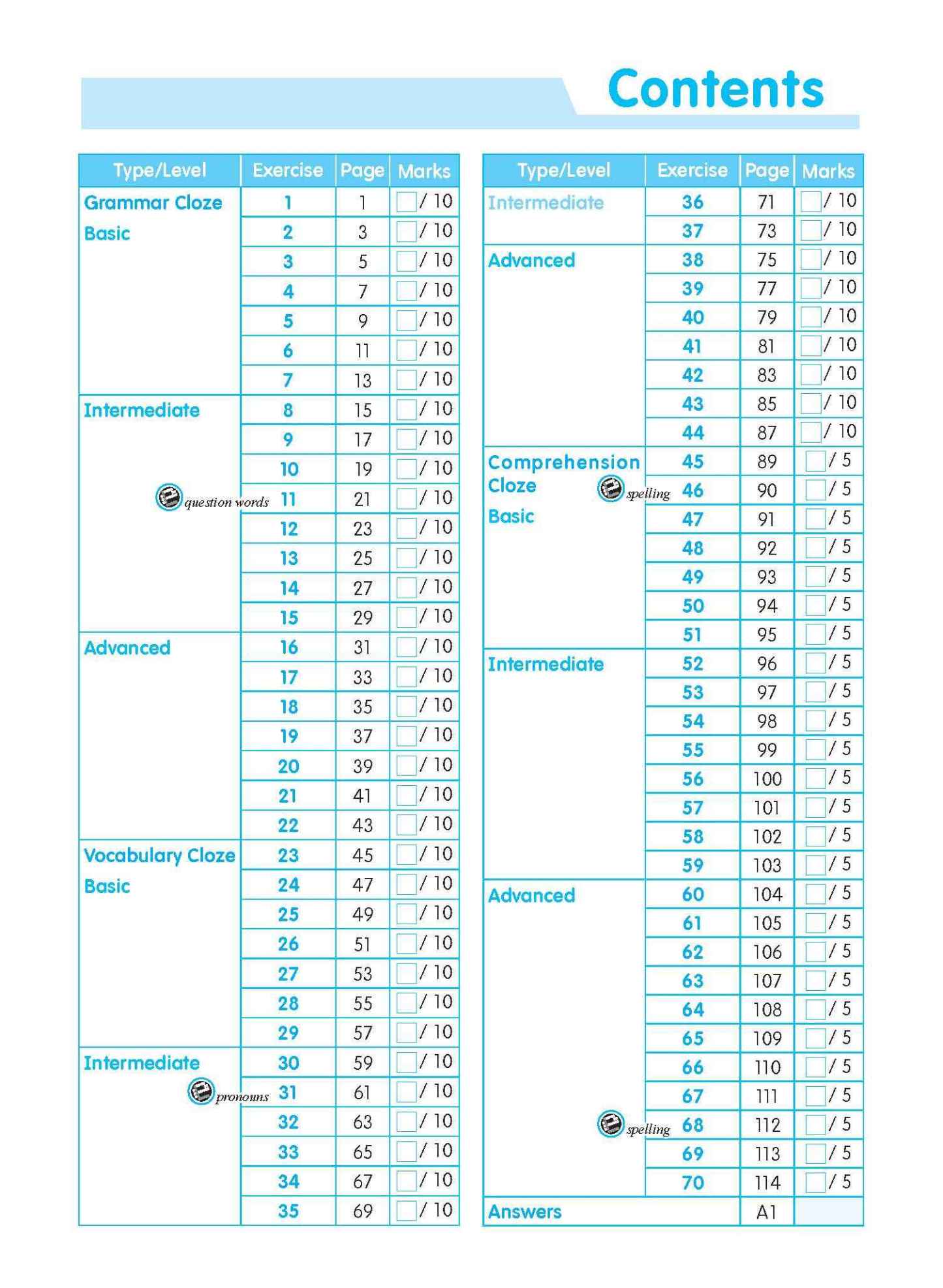Conquer ENGLISH CLOZE Workbook 1