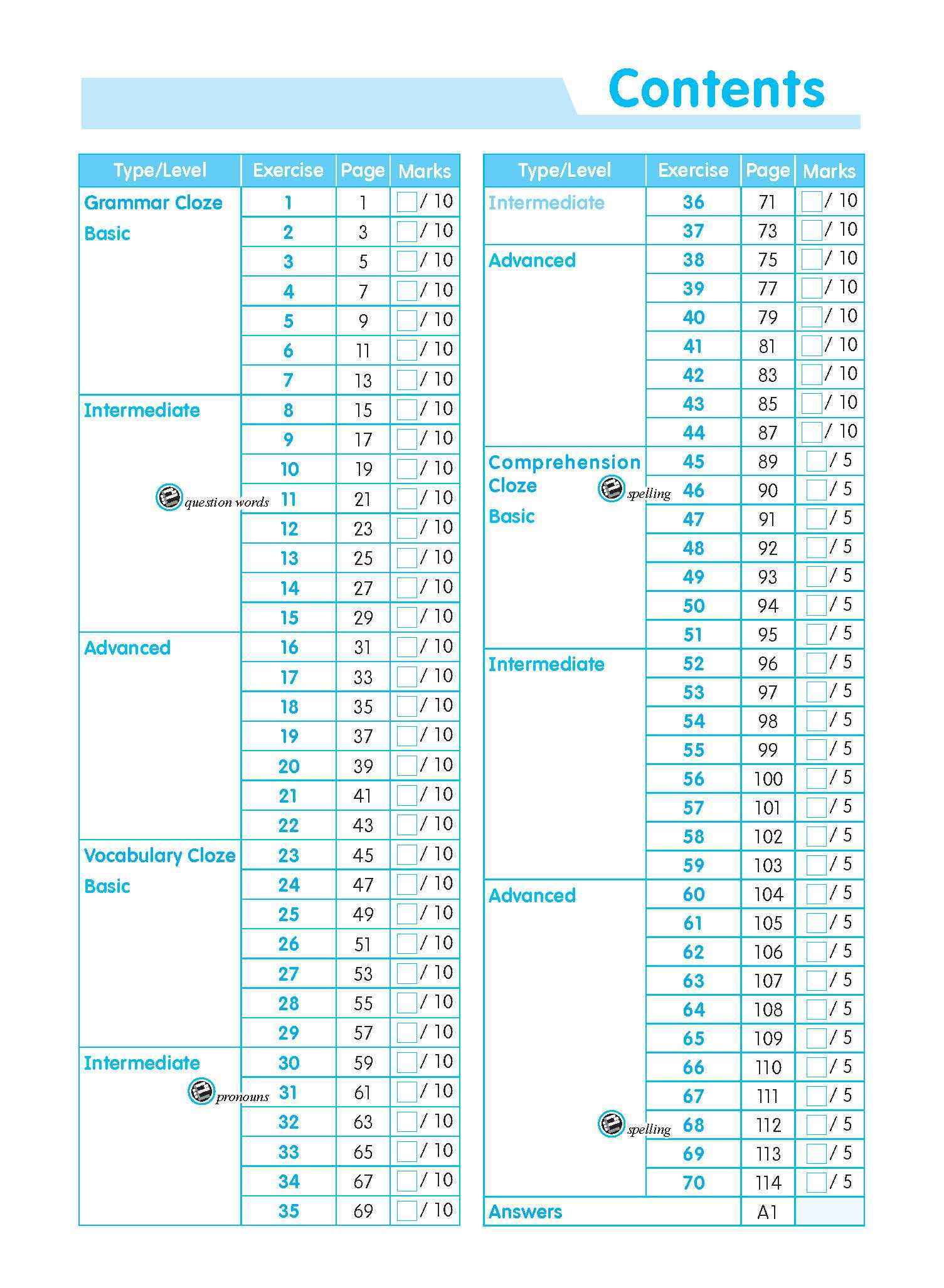 Conquer ENGLISH CLOZE Workbook 1
