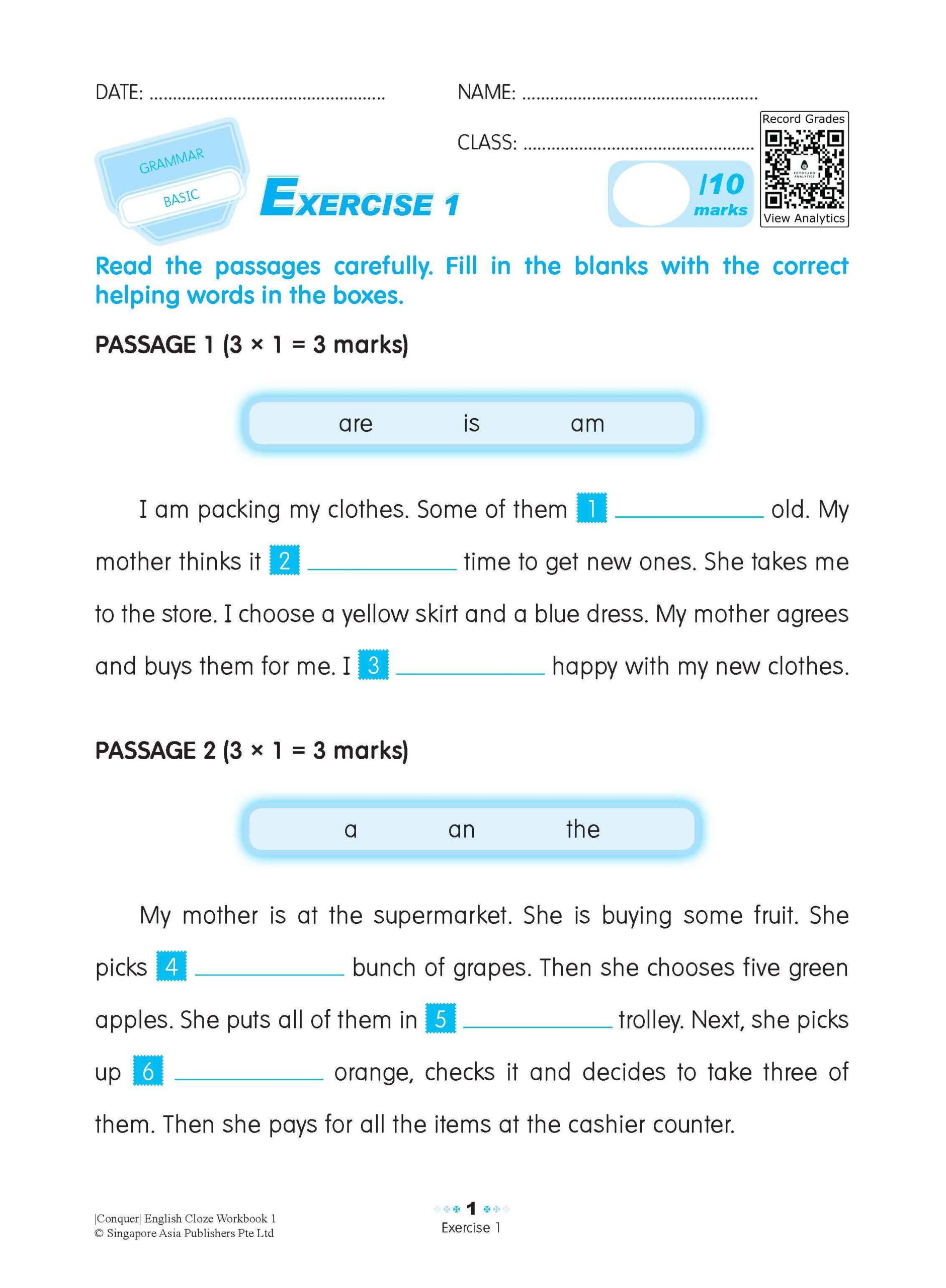 Conquer ENGLISH CLOZE Workbook 1