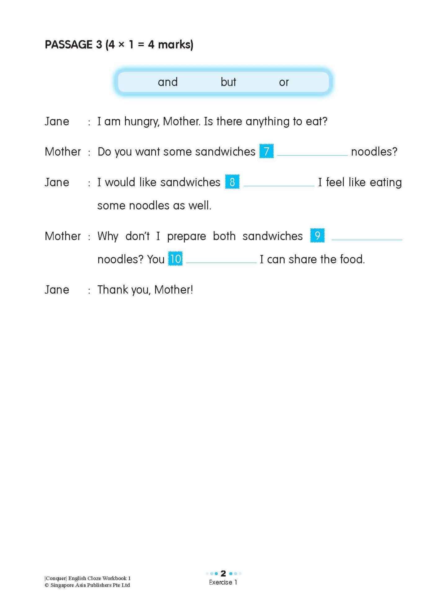 Conquer ENGLISH CLOZE Workbook 1