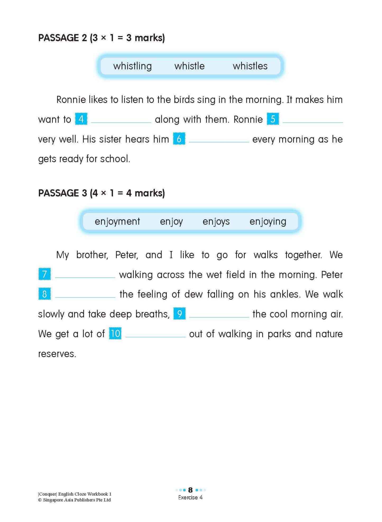 Conquer ENGLISH CLOZE Workbook 1