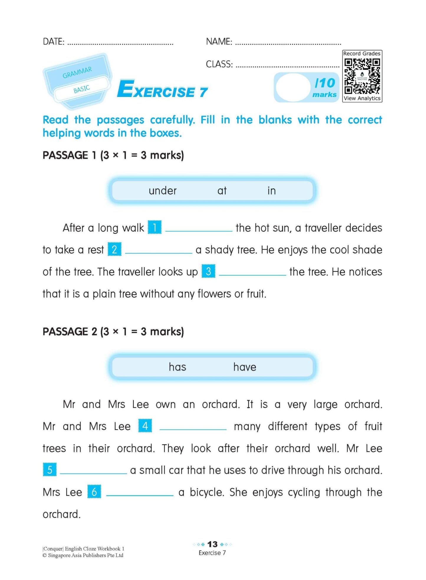 Conquer ENGLISH CLOZE Workbook 1