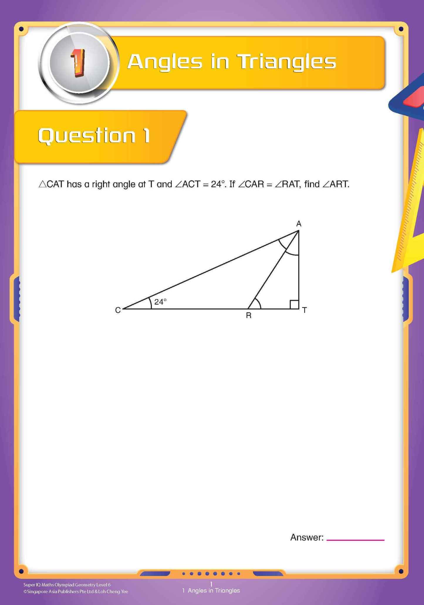 Super IQ Maths Olympiad GEOMETRY Level 6 Advanced (11-12 years)