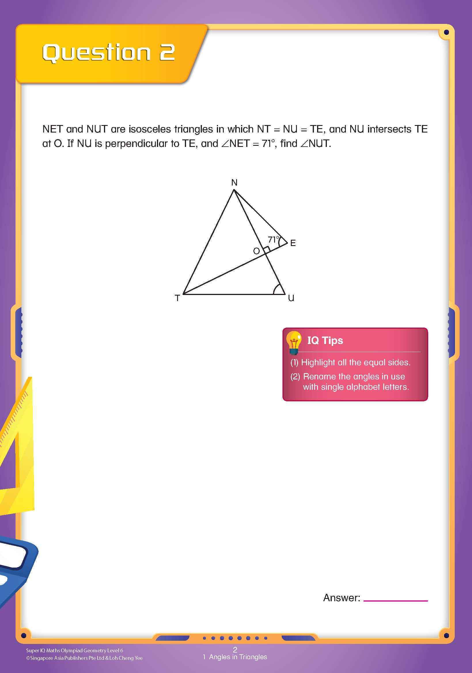 Super IQ Maths Olympiad GEOMETRY Level 6 Advanced (11-12 years)