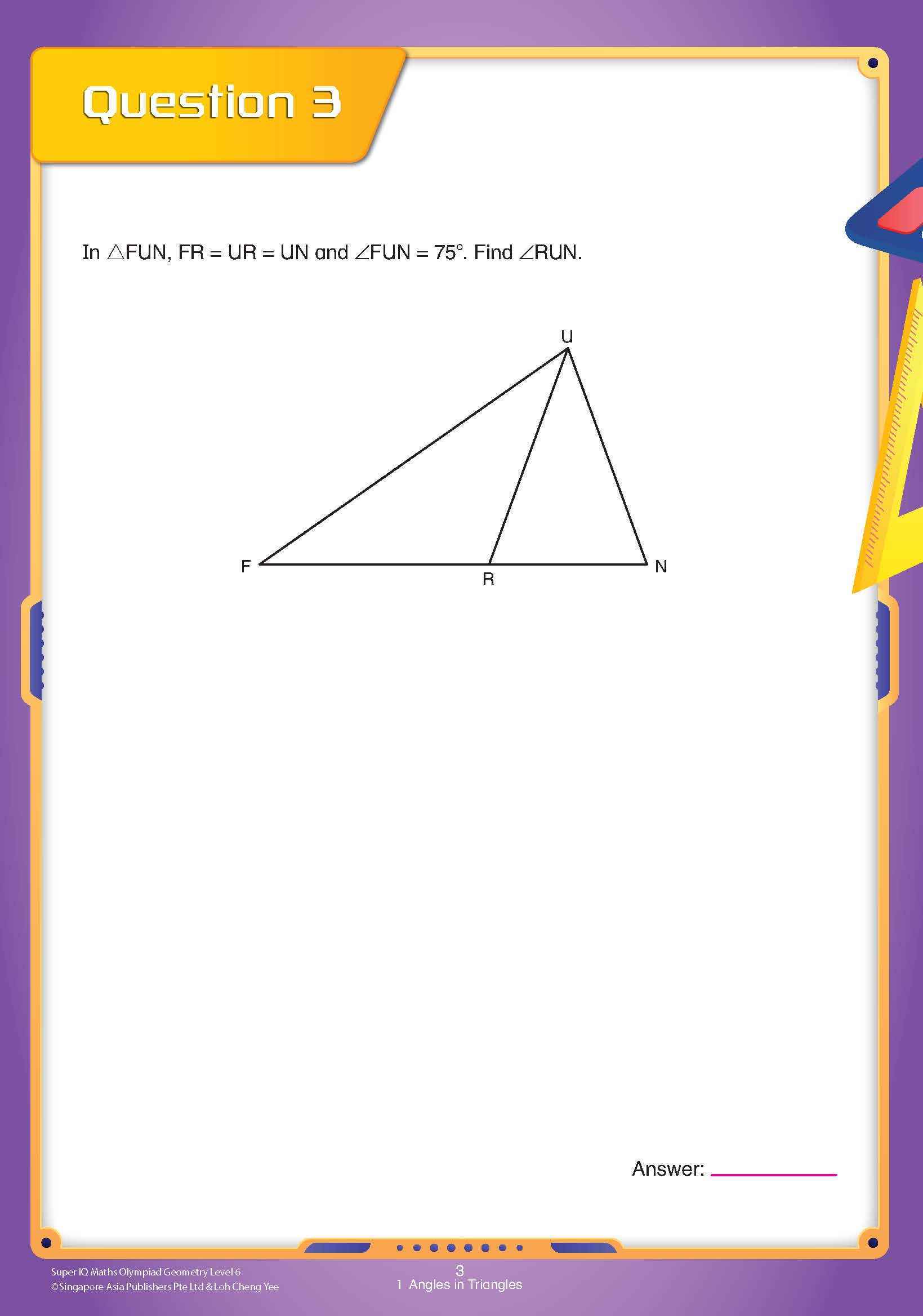 Super IQ Maths Olympiad GEOMETRY Level 6 Advanced (11-12 years)
