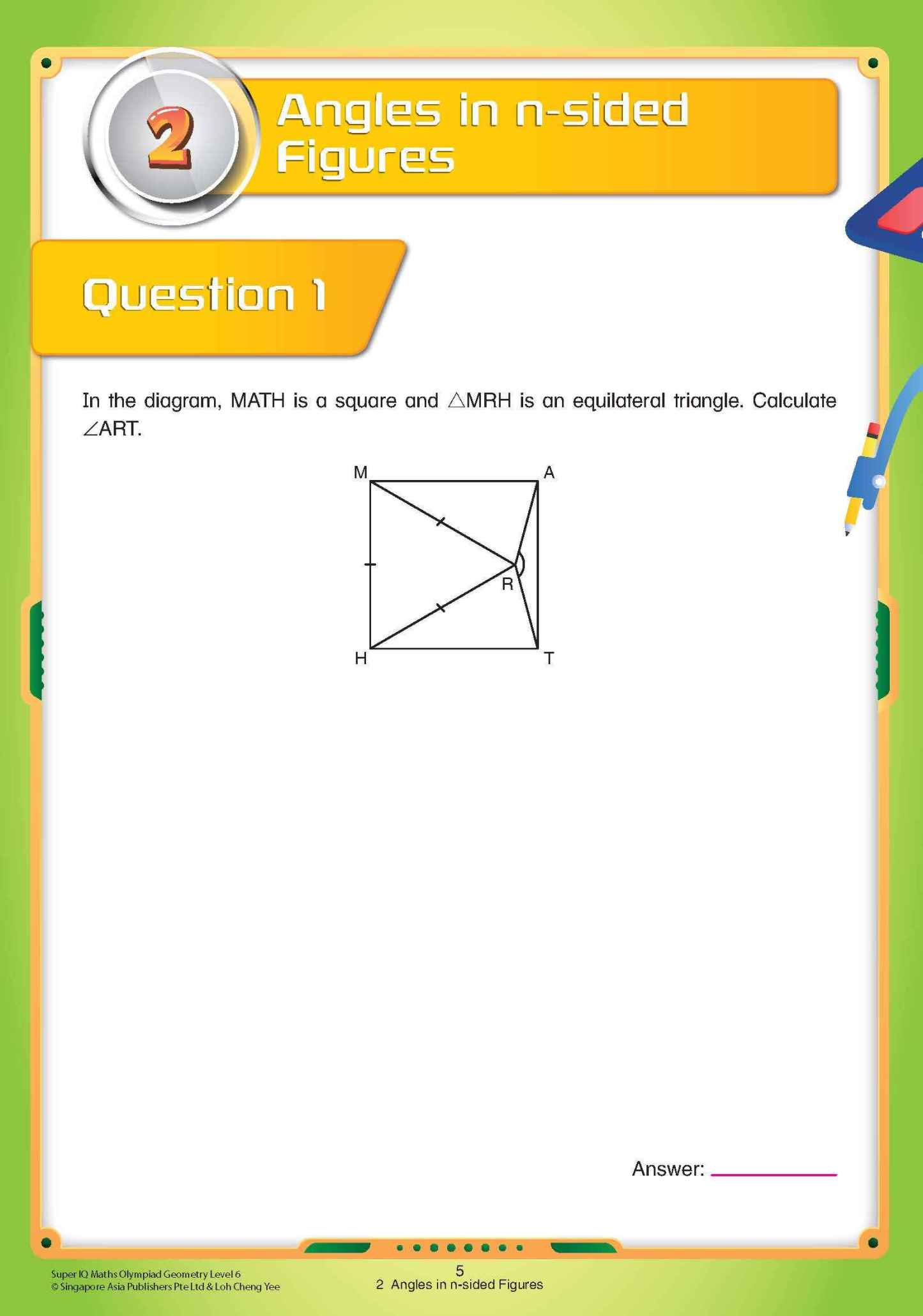 Super IQ Maths Olympiad GEOMETRY Level 6 Advanced (11-12 years)