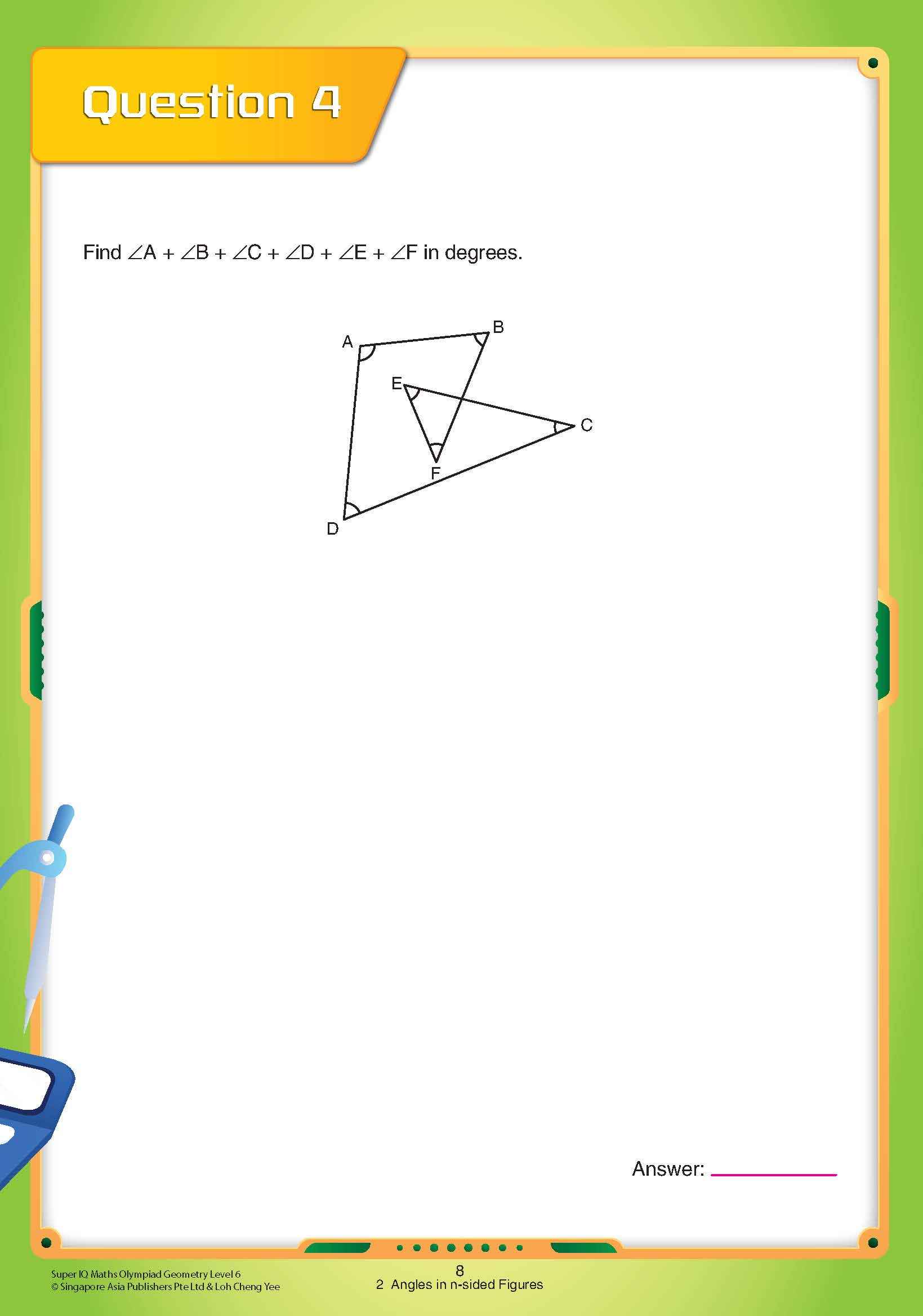 Super IQ Maths Olympiad GEOMETRY Level 6 Advanced (11-12 years)