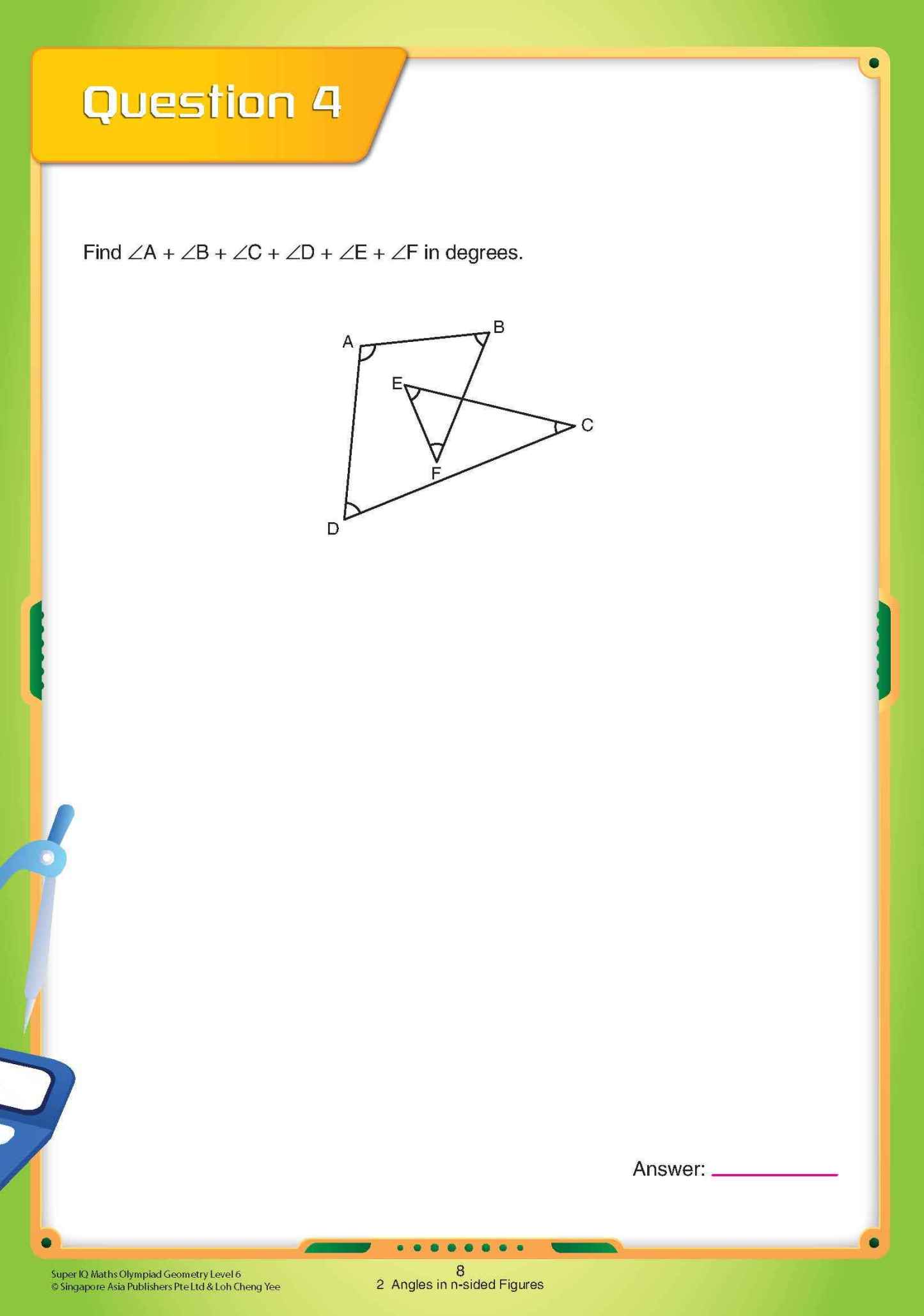 Super IQ Maths Olympiad GEOMETRY Level 6 Advanced (11-12 years)