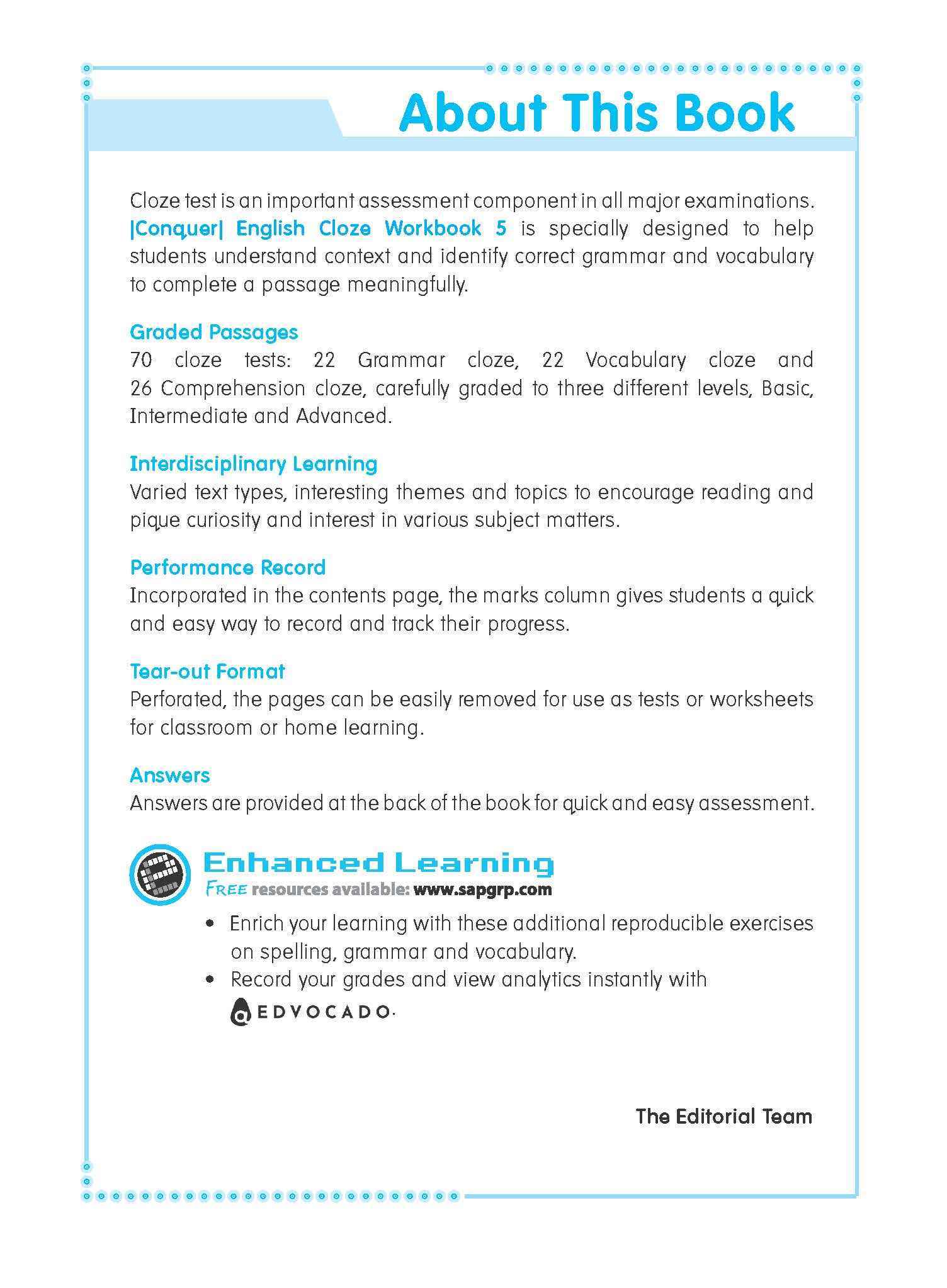 Conquer ENGLISH CLOZE Workbook 5