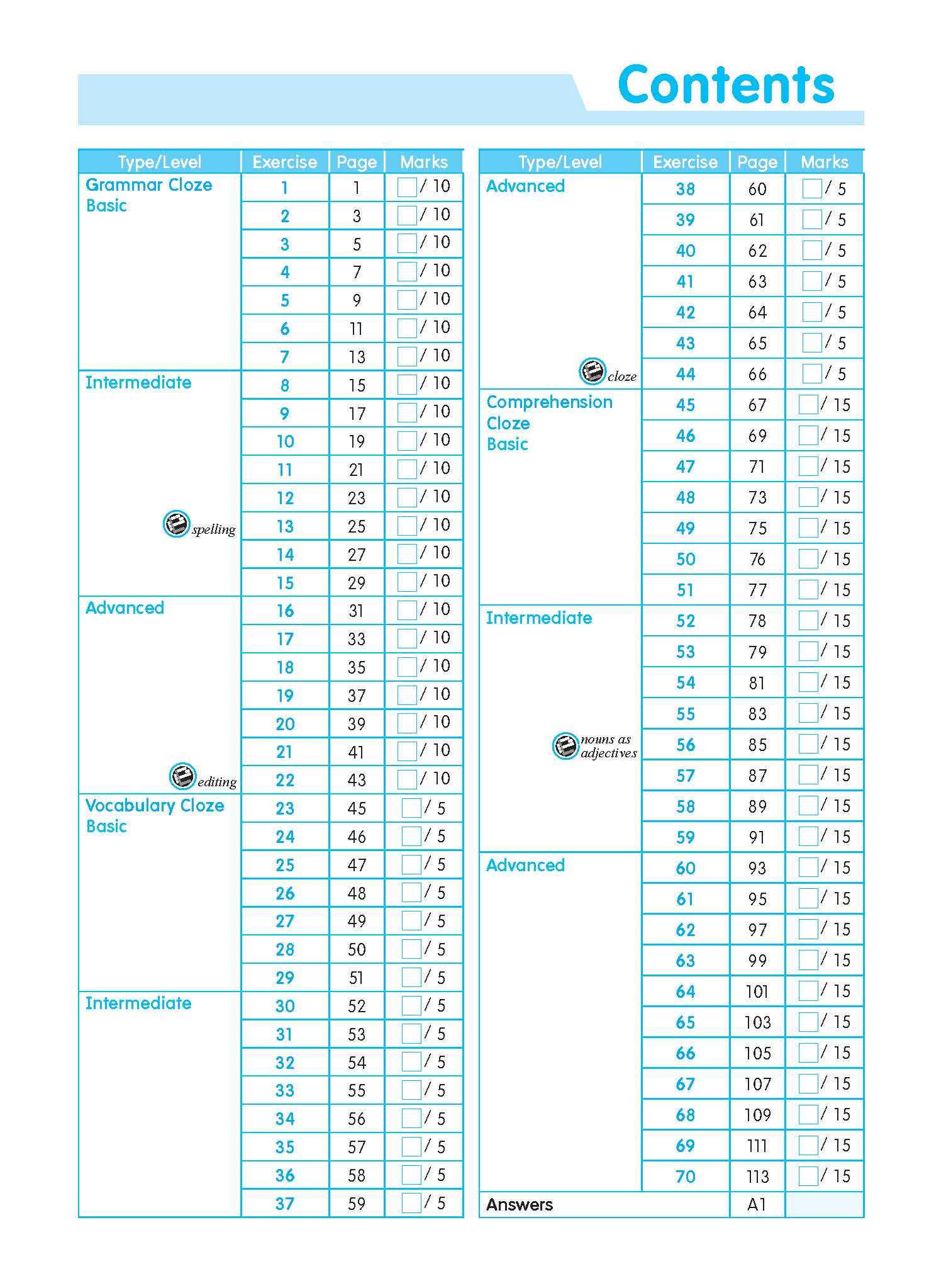 Conquer ENGLISH CLOZE Workbook 5