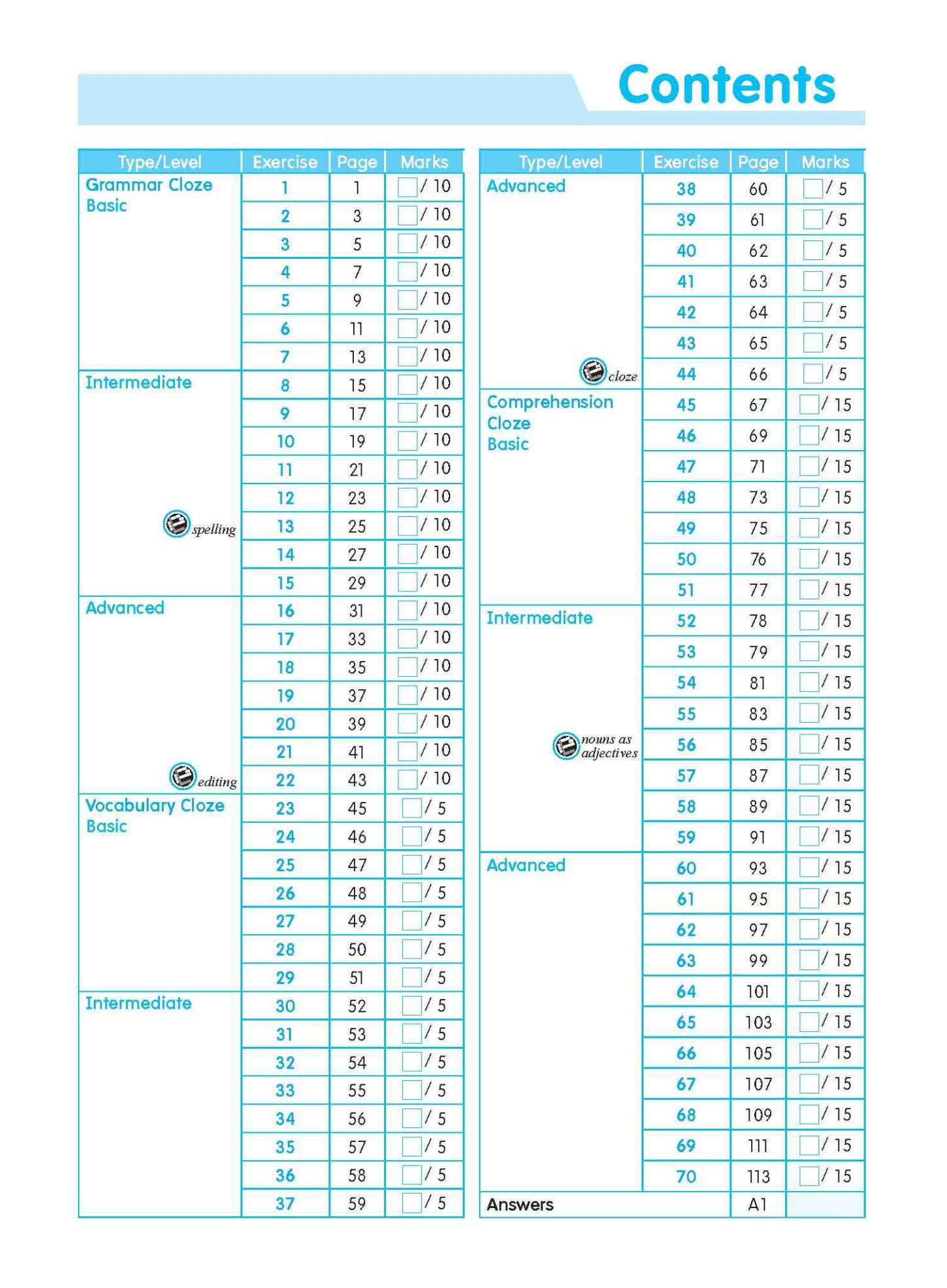 Conquer ENGLISH CLOZE Workbook 5