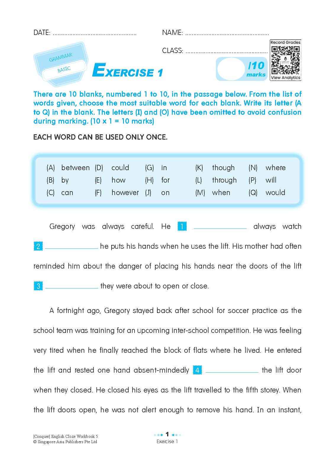 Conquer ENGLISH CLOZE Workbook 5