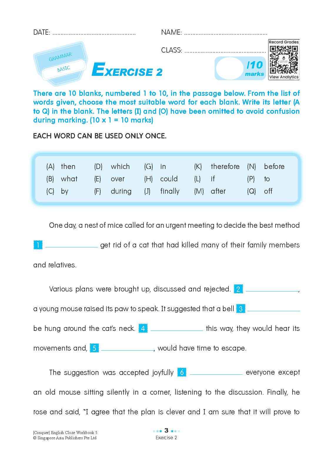 Conquer ENGLISH CLOZE Workbook 5