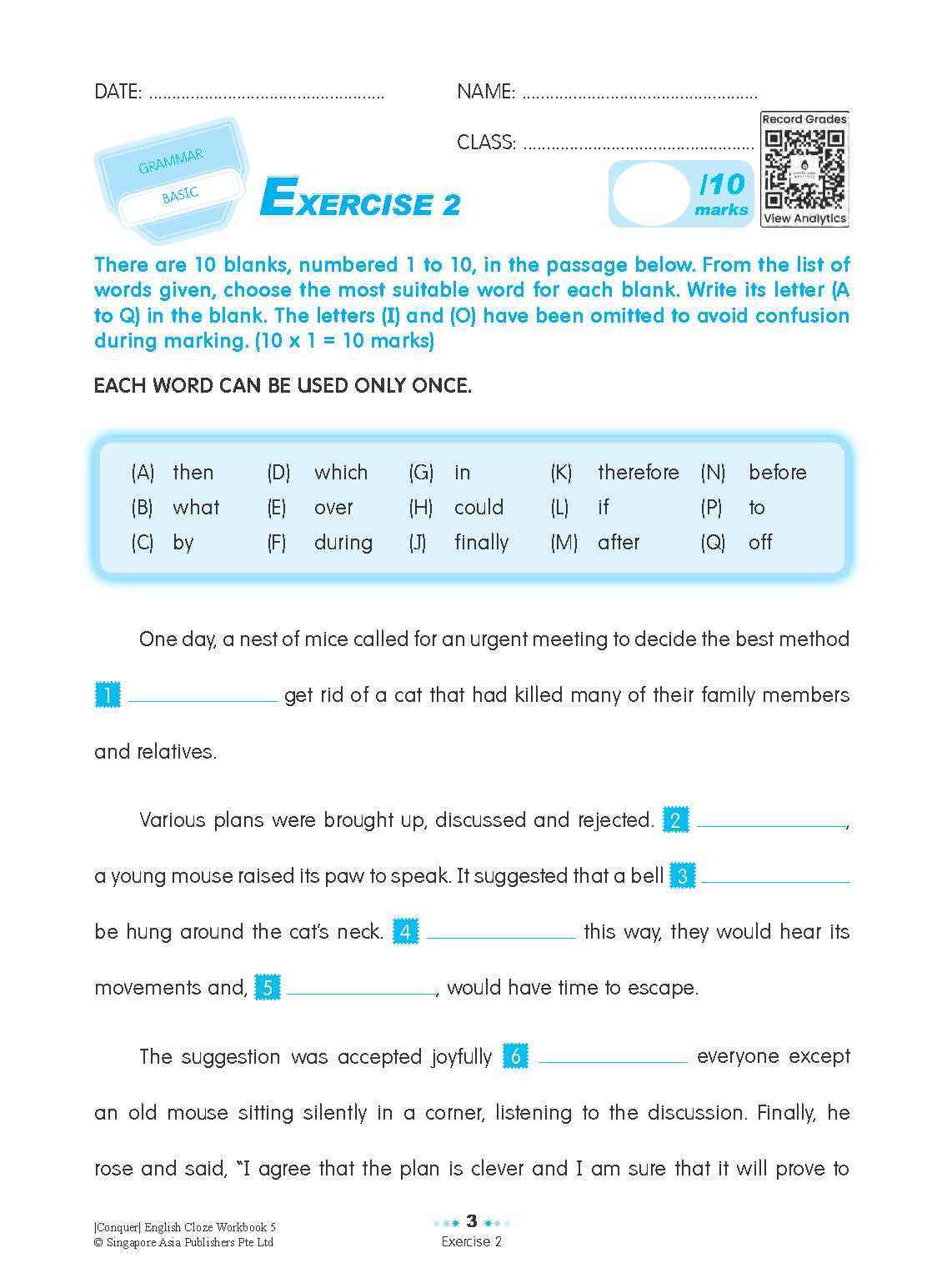 Conquer ENGLISH CLOZE Workbook 5