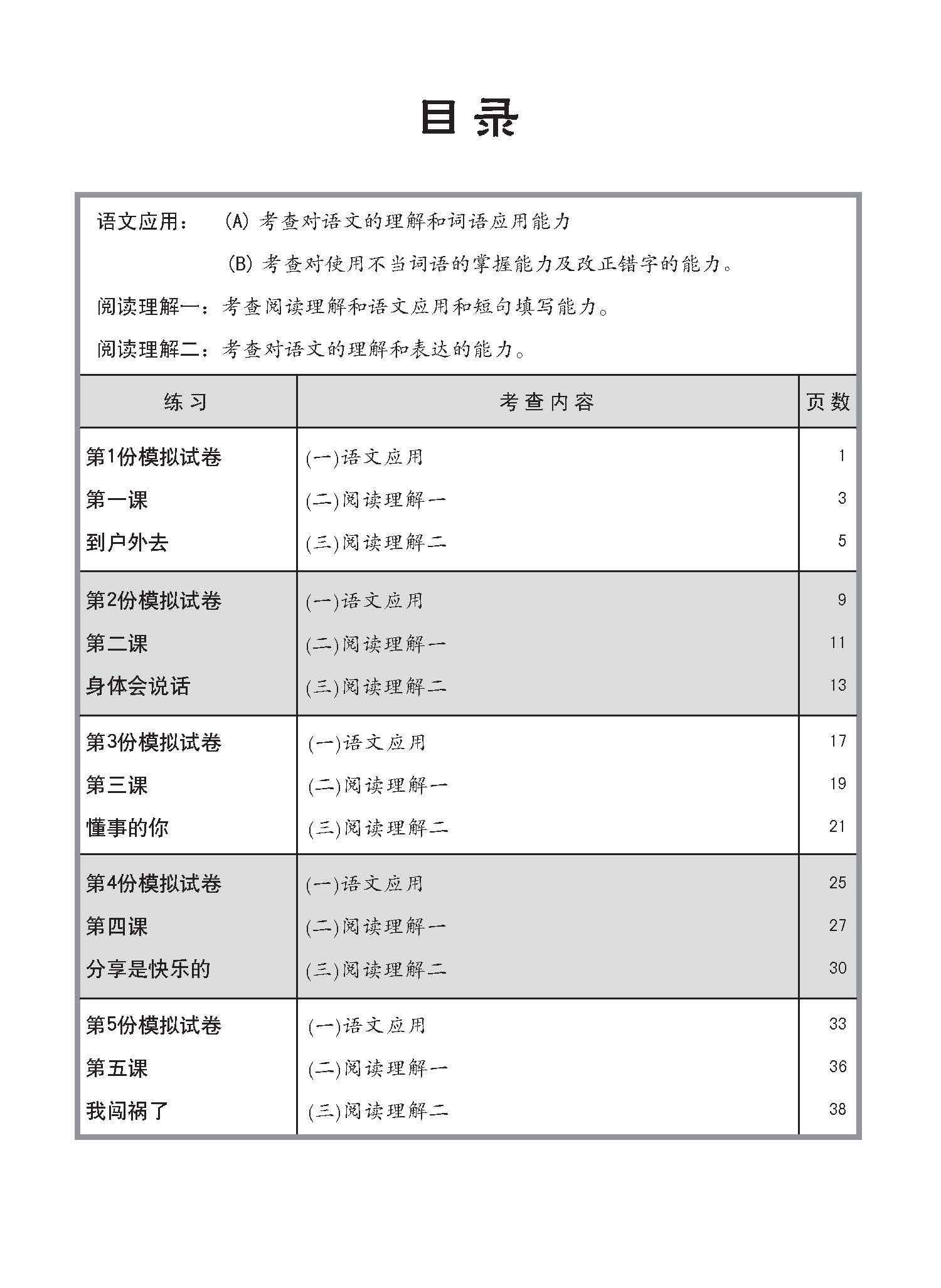 小五高级华文 一课一卷 5A / Primary 5A Higher Chinese Topical Trial Tests