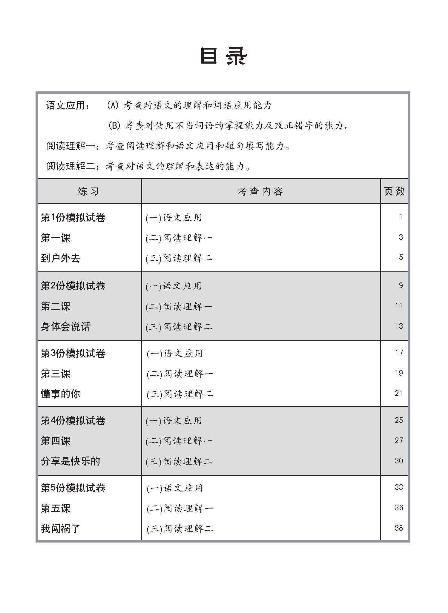 小五高级华文 一课一卷 5A / Primary 5A Higher Chinese Topical Trial Tests