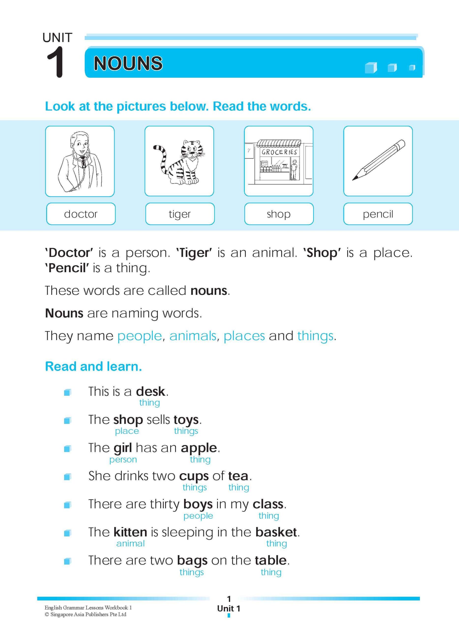 ENGLISH GRAMMAR LESSONS Workbook 1