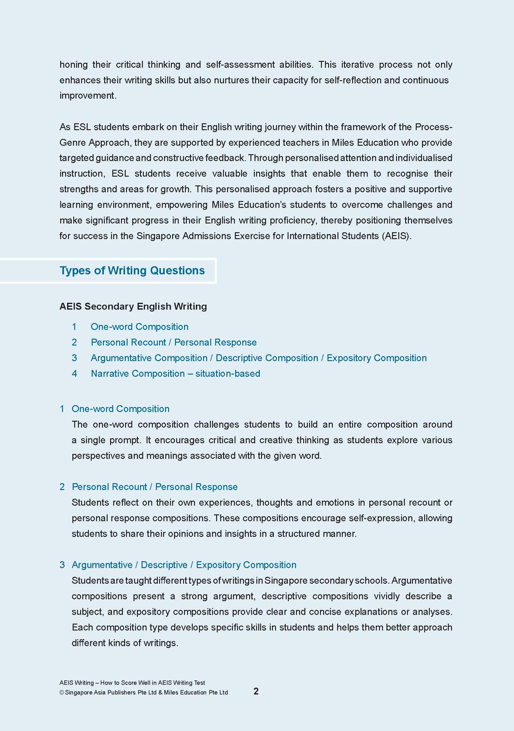 AEIS WRITING – How to Score Well in AEIS Writing Test