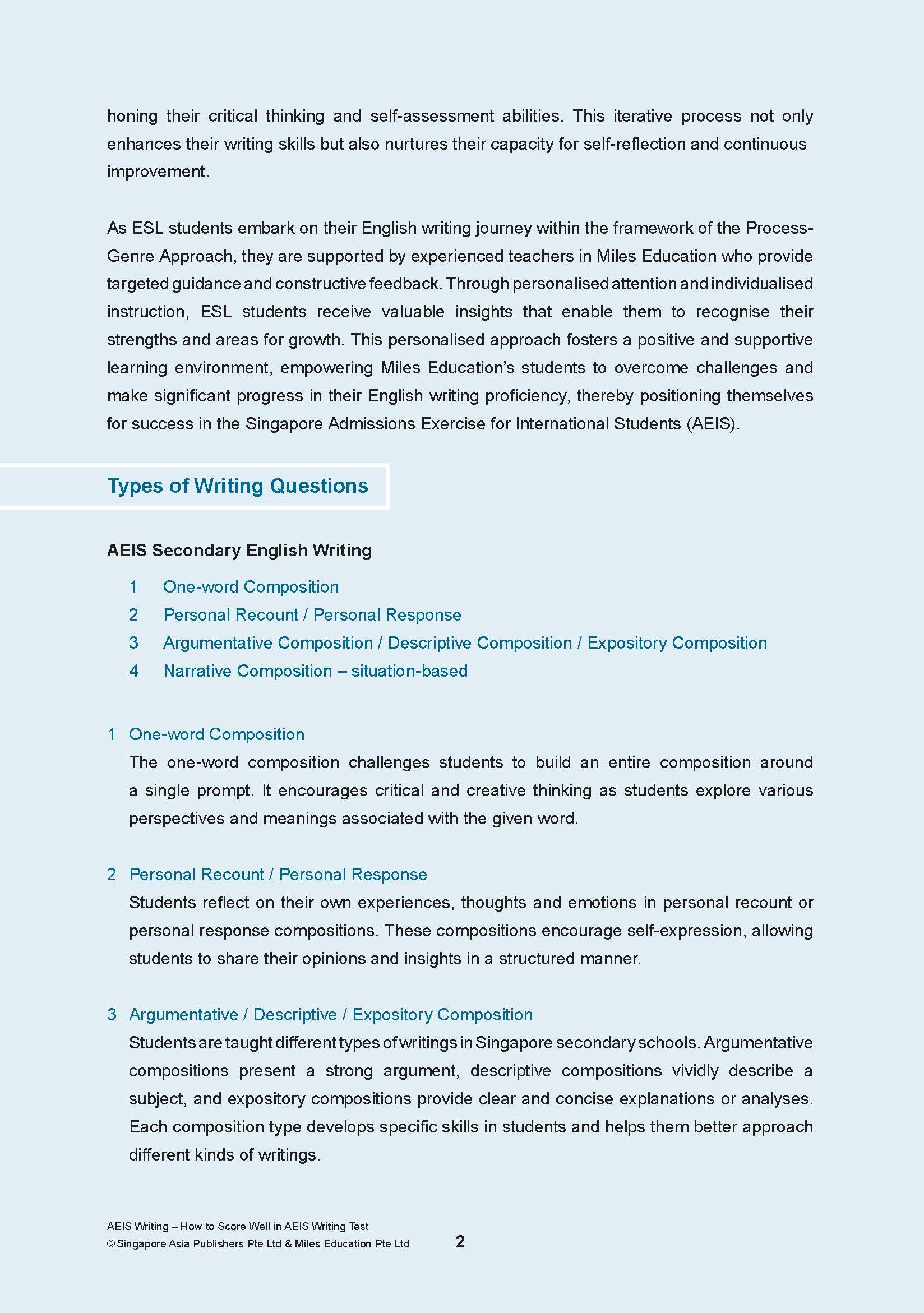 AEIS WRITING – How to Score Well in AEIS Writing Test