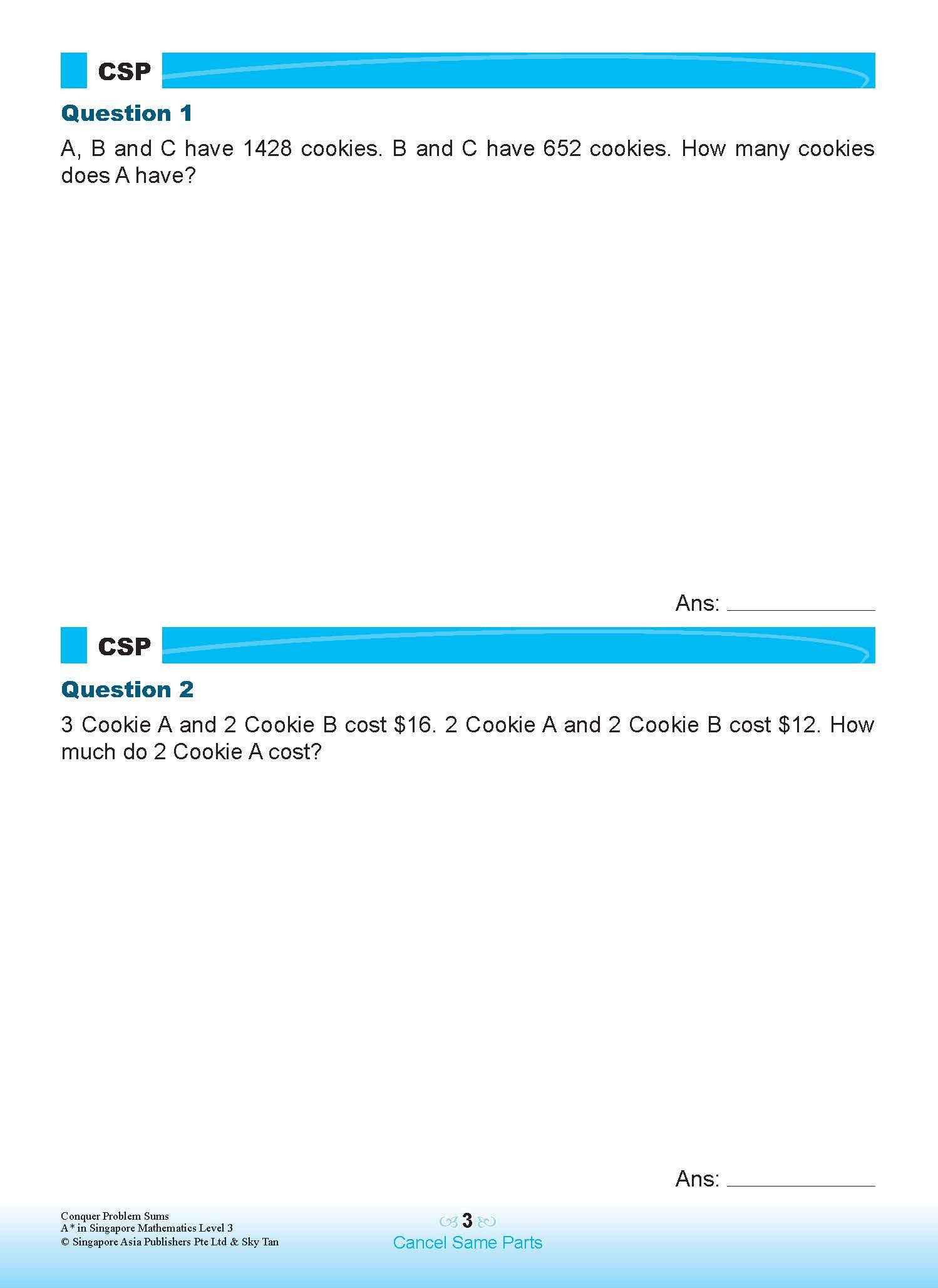 Conquer PROBLEM SUMS A* IN SINGAPORE MATHEMATICS LEVEL 3