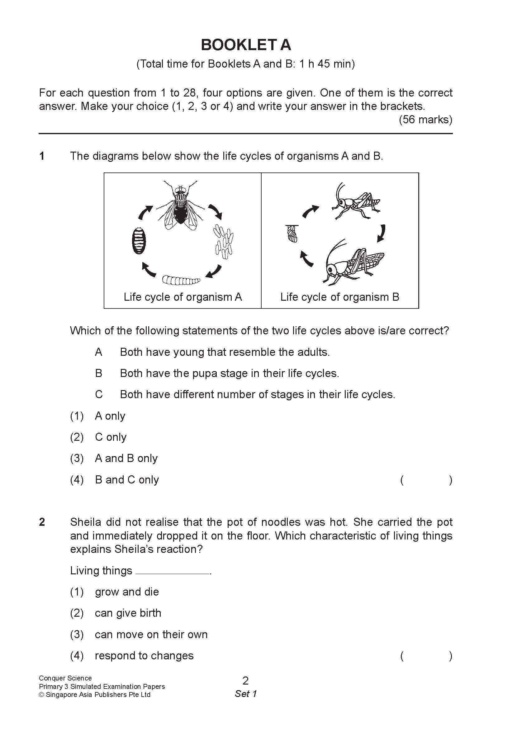 Conquer Science Primary 3 Simulated Examination Papers