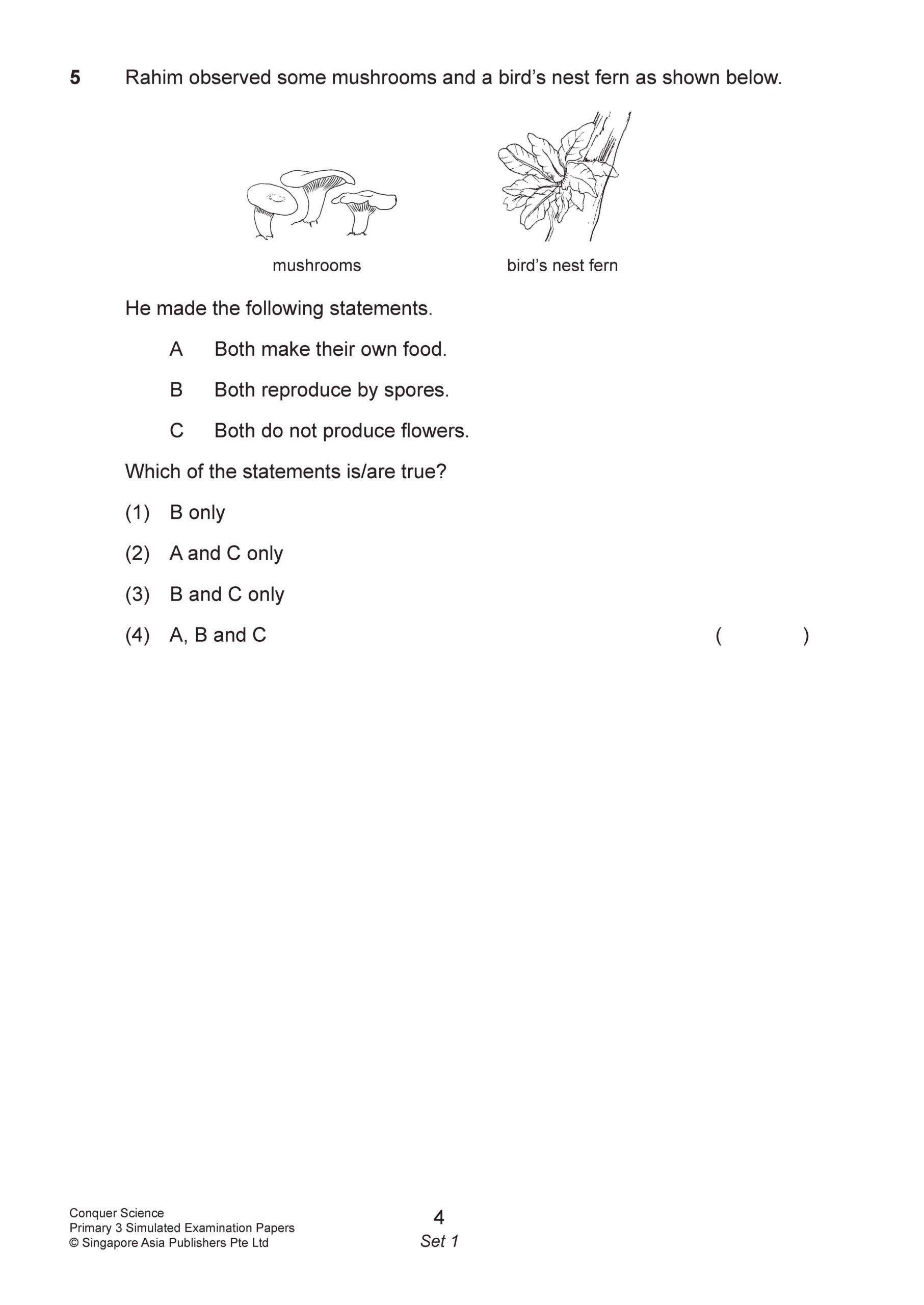 Conquer Science Primary 3 Simulated Examination Papers