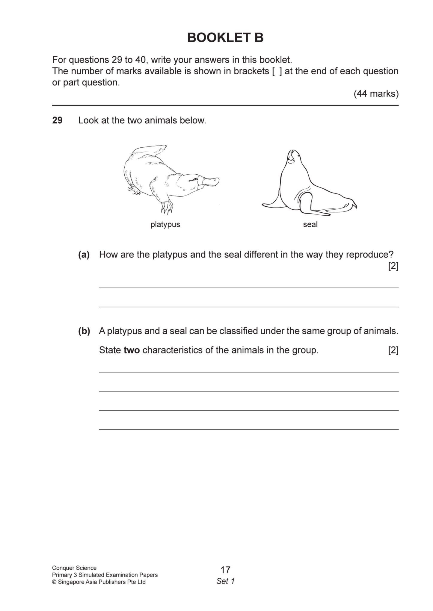 Conquer Science Primary 3 Simulated Examination Papers