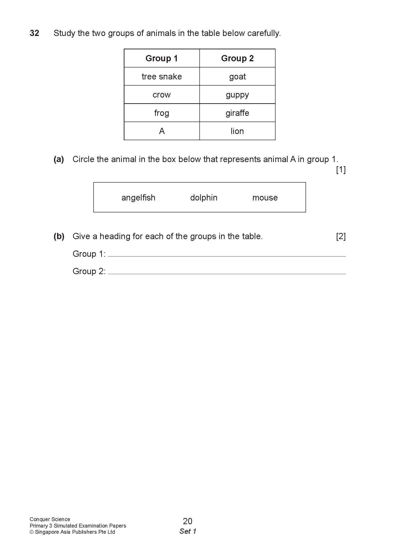 Conquer Science Primary 3 Simulated Examination Papers