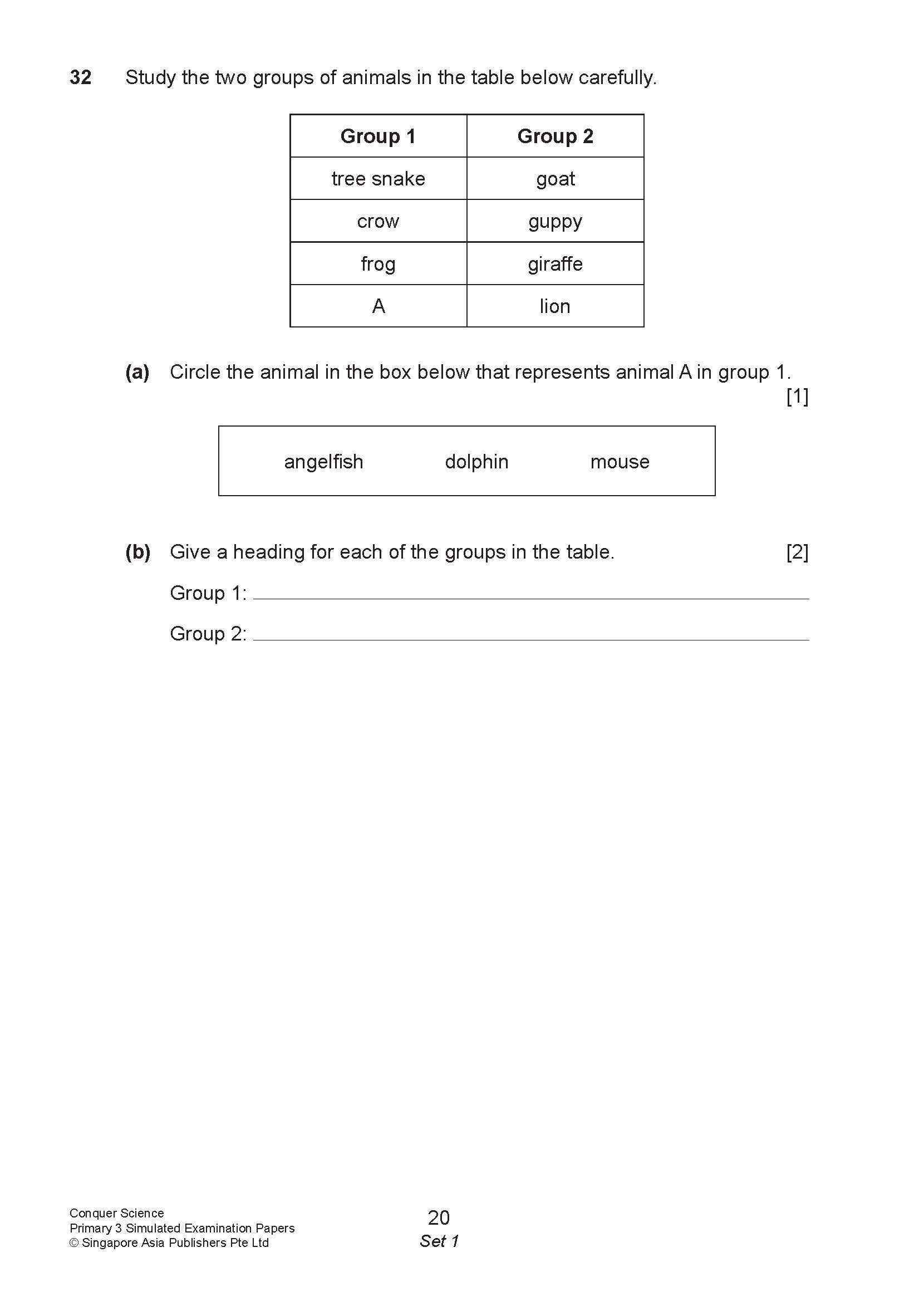 Conquer Science Primary 3 Simulated Examination Papers
